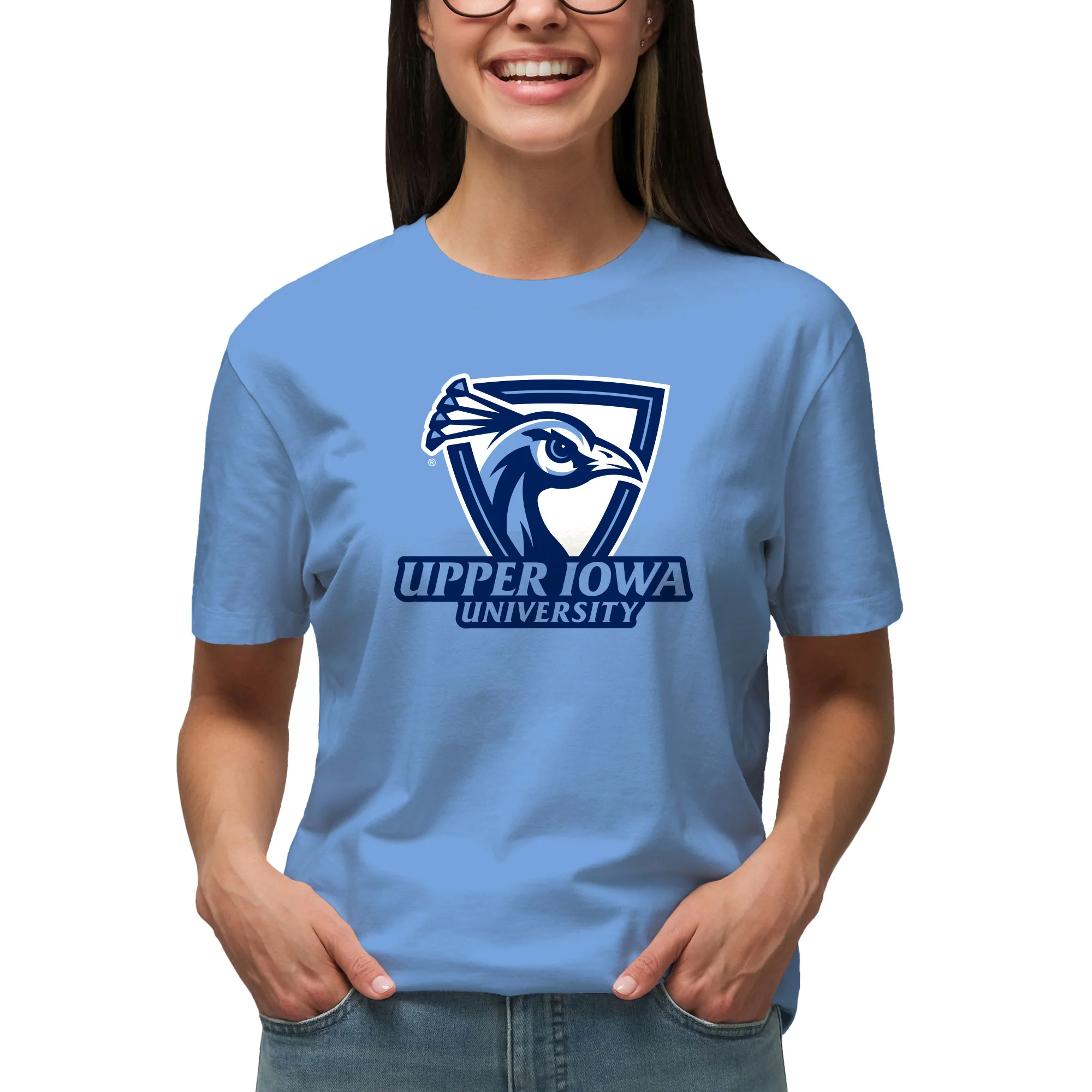 Upper Iowa Secondary Logo T-Shirt - C Blue - Image 4
