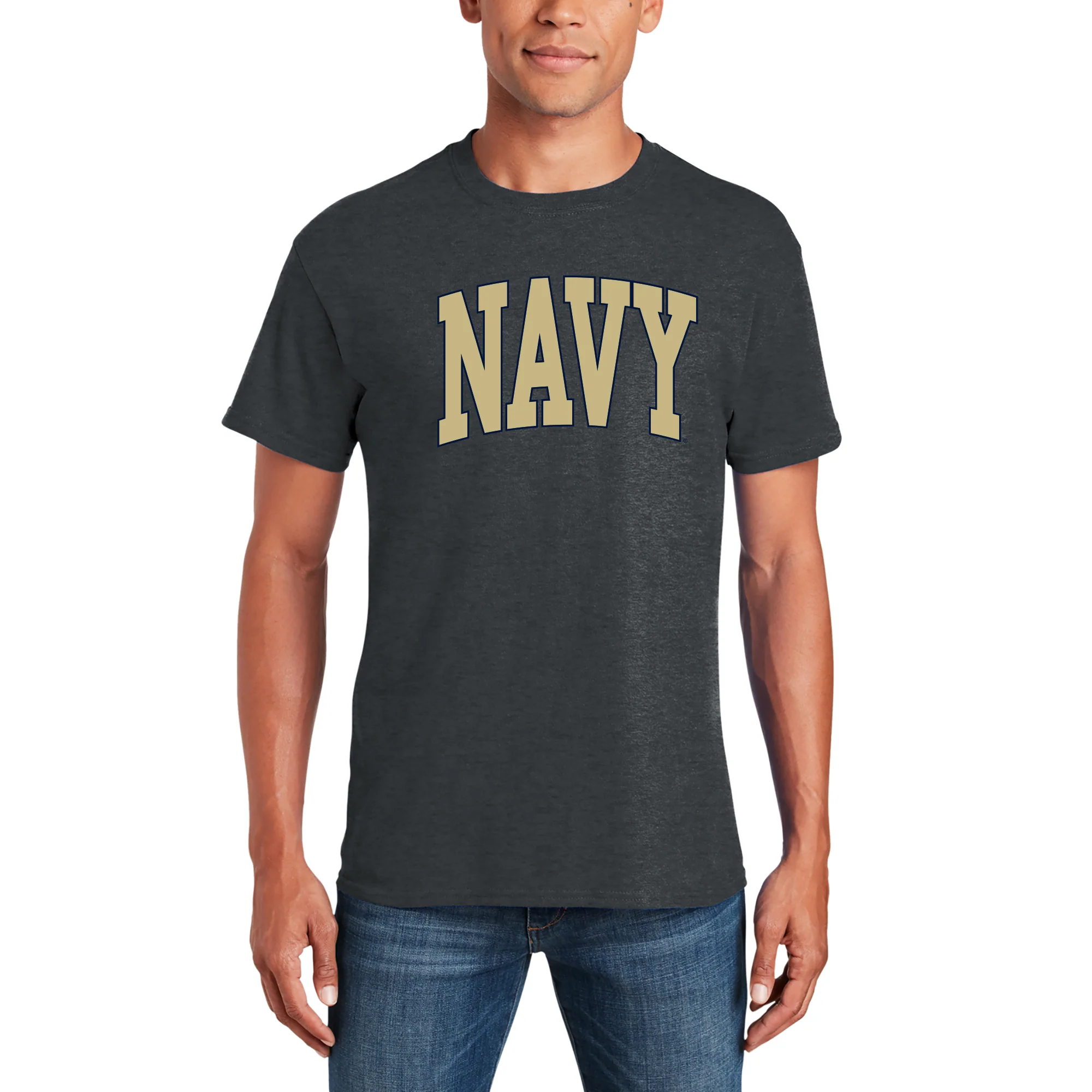 US Naval Academy Midshipmen Mega Arch T-Shirt - Dark Heather - Image 3