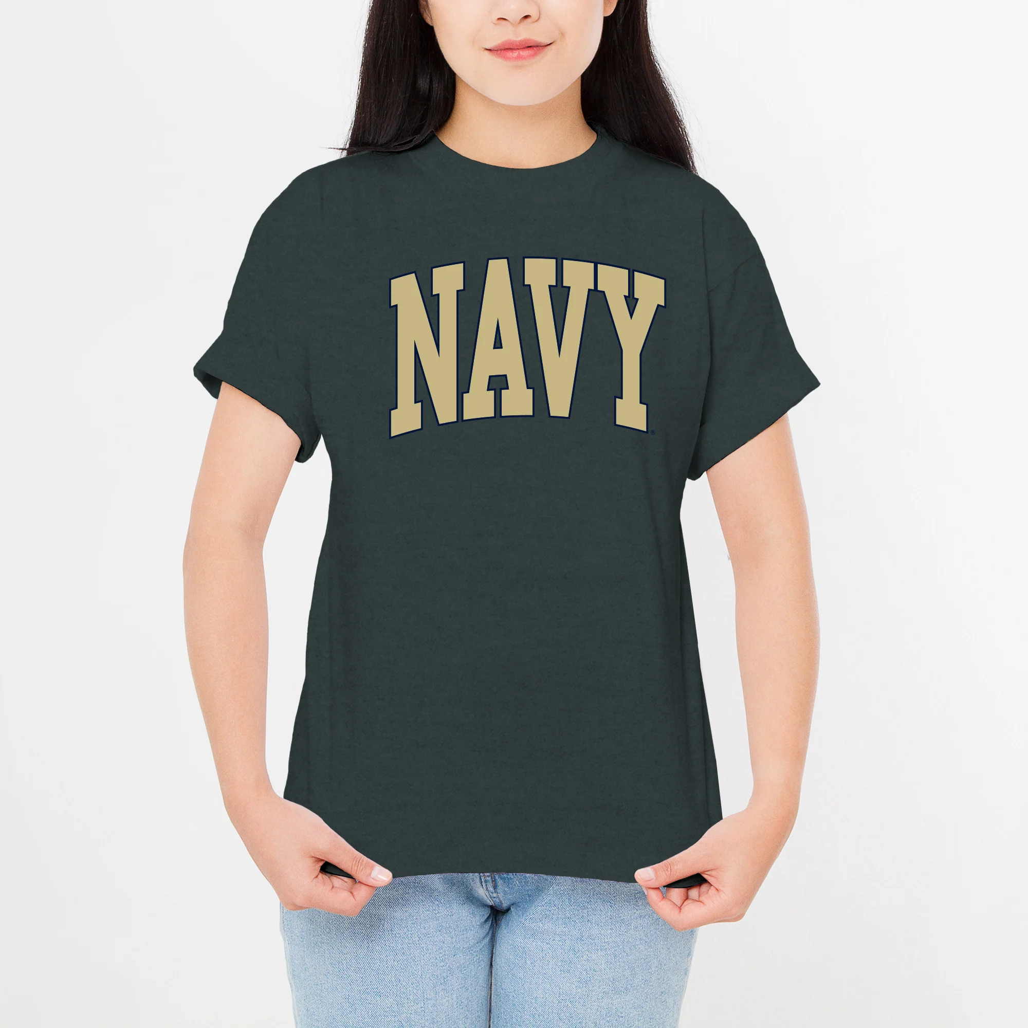 US Naval Academy Midshipmen Mega Arch T-Shirt - Dark Heather - Image 4