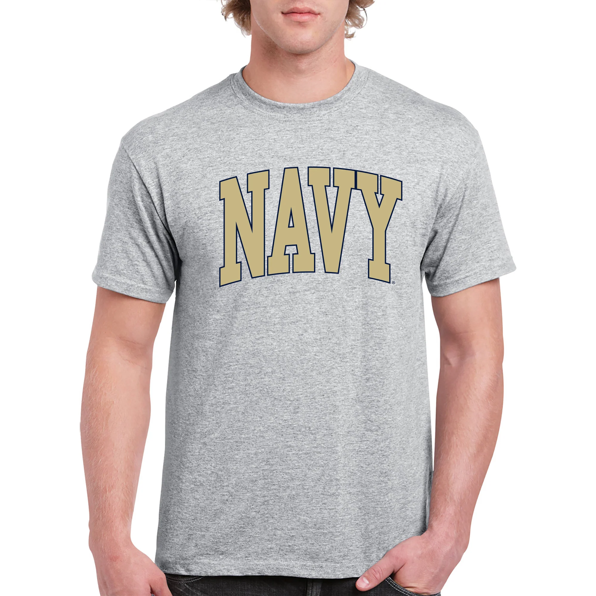 US Naval Academy Midshipmen Mega Arch T-Shirt - Sport Grey - Image 3