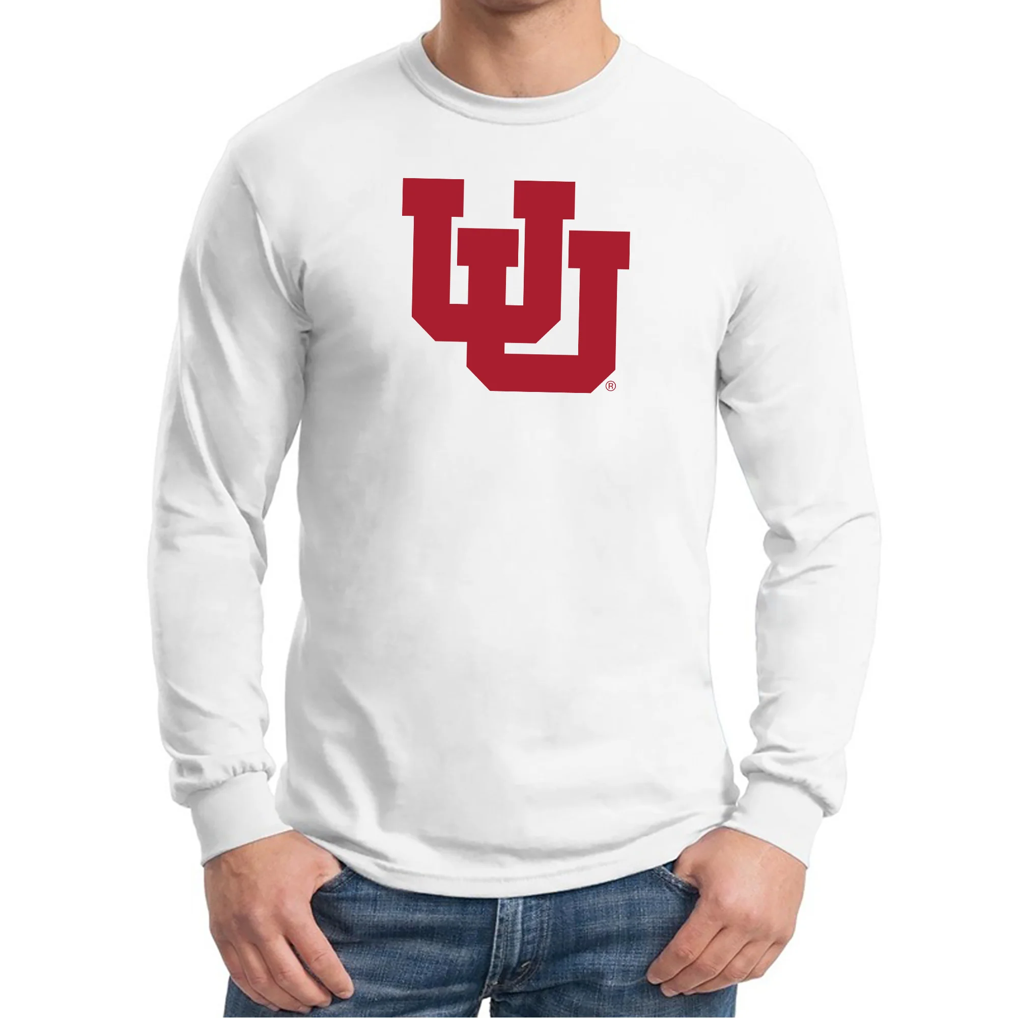 Utah Utes Primary Logo Long Sleeve T-Shirt - White - Image 3