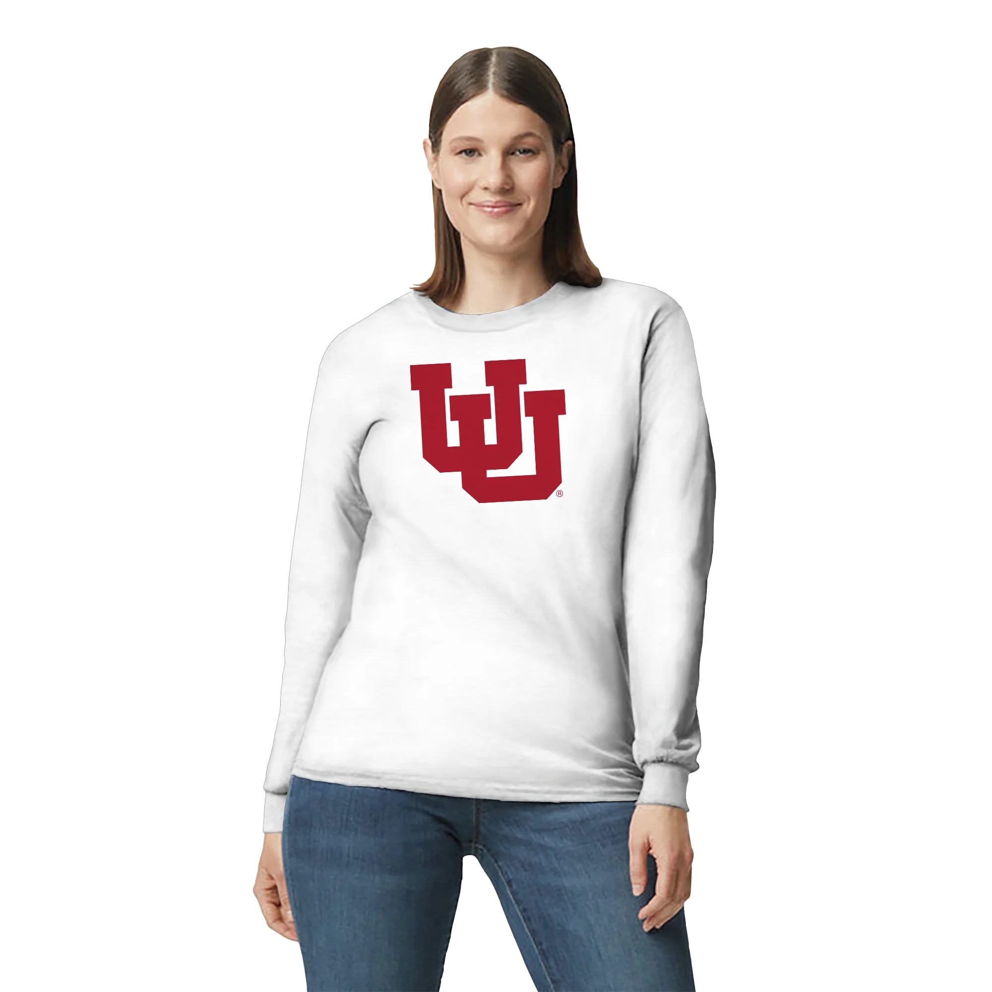Utah Utes Primary Logo Long Sleeve T-Shirt - White - Image 4