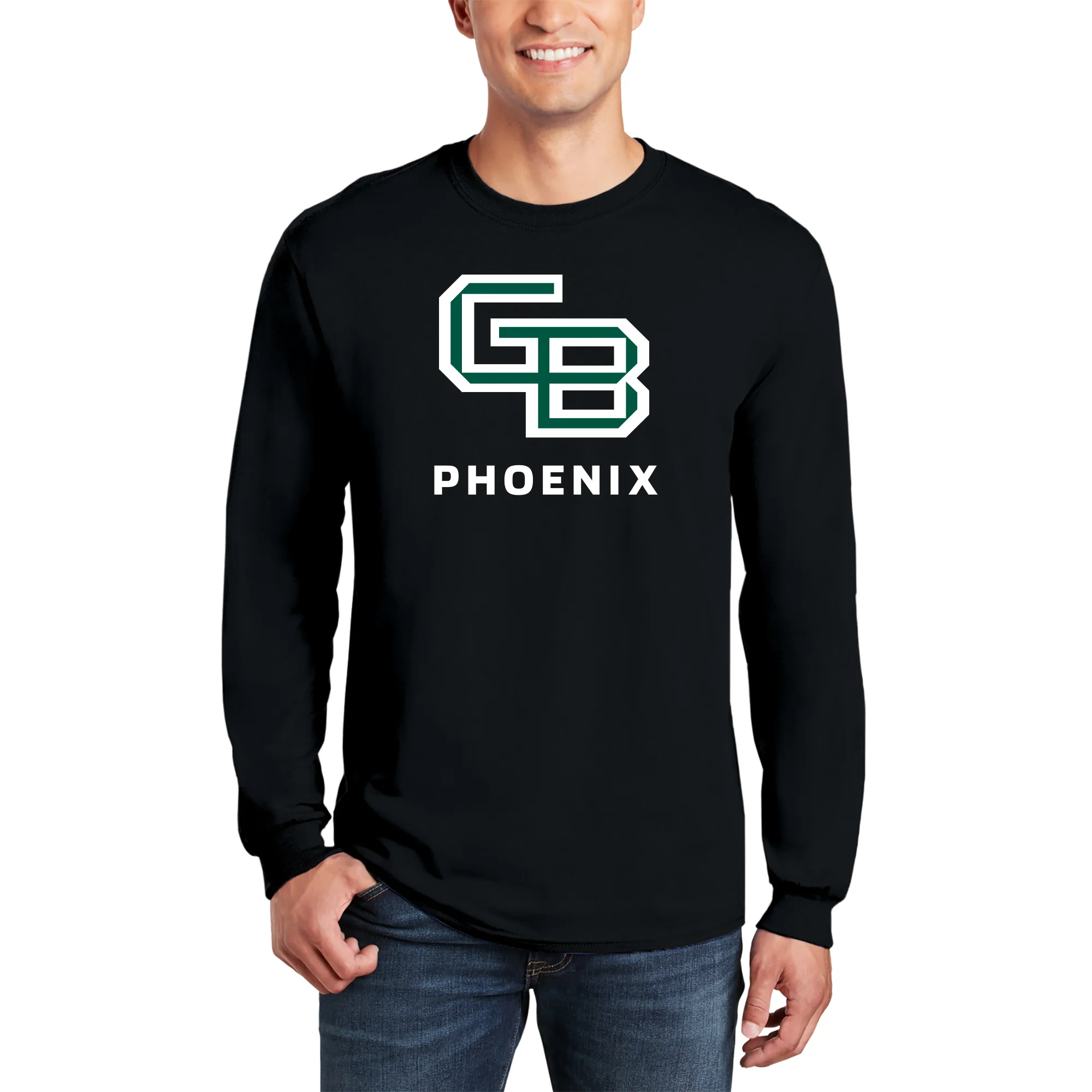 UW-Green Bay Primary Logo Long Sleeve - Black - Image 3