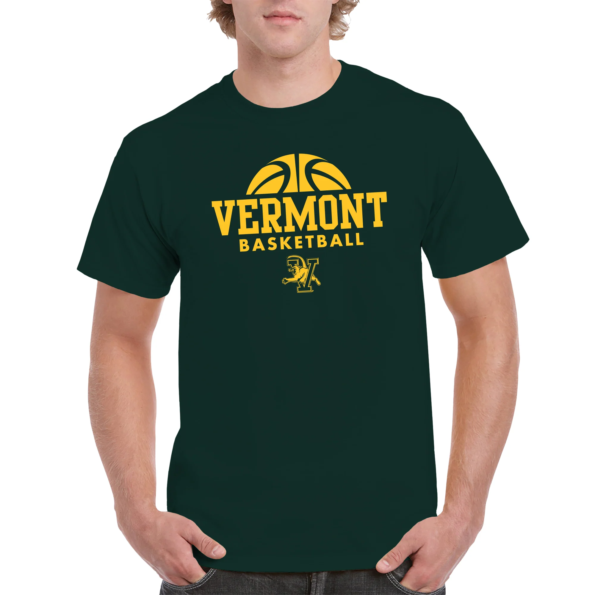 Vermont Basketball Hype T-Shirt - Forest - Image 3