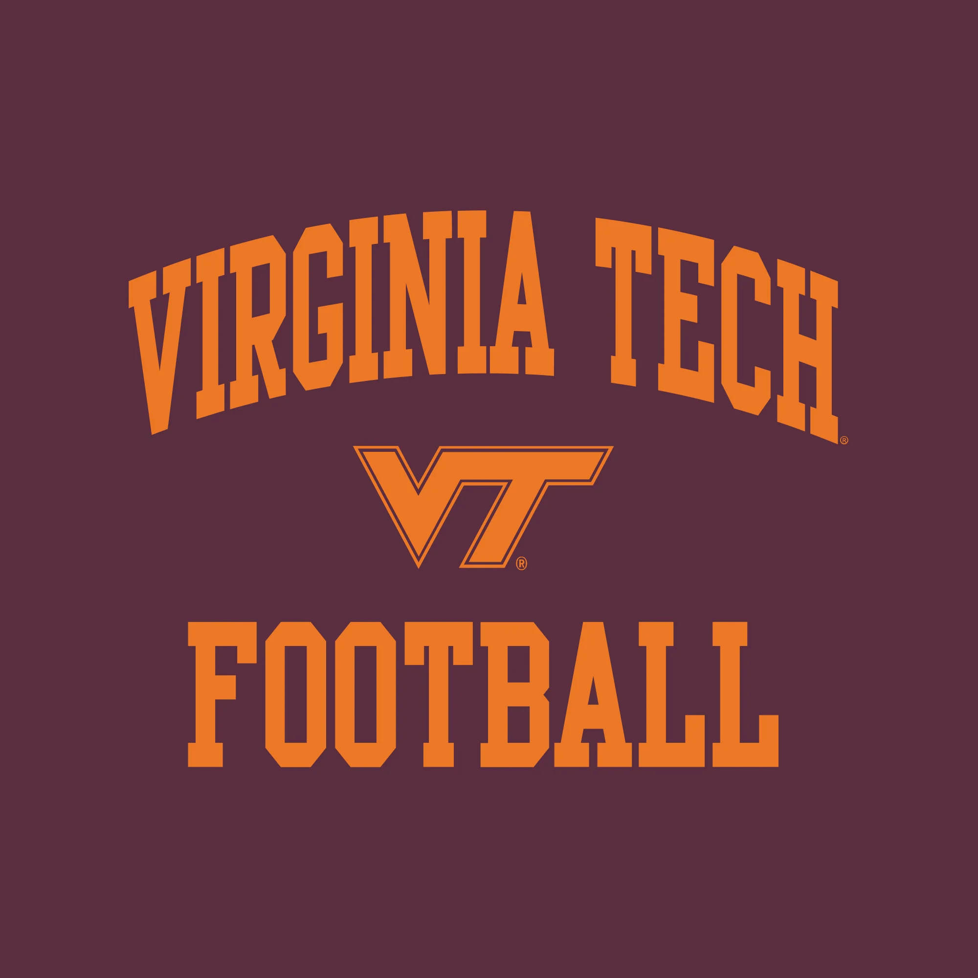 Virginia Tech Arch Logo Football T-Shirt - Maroon - Image 2