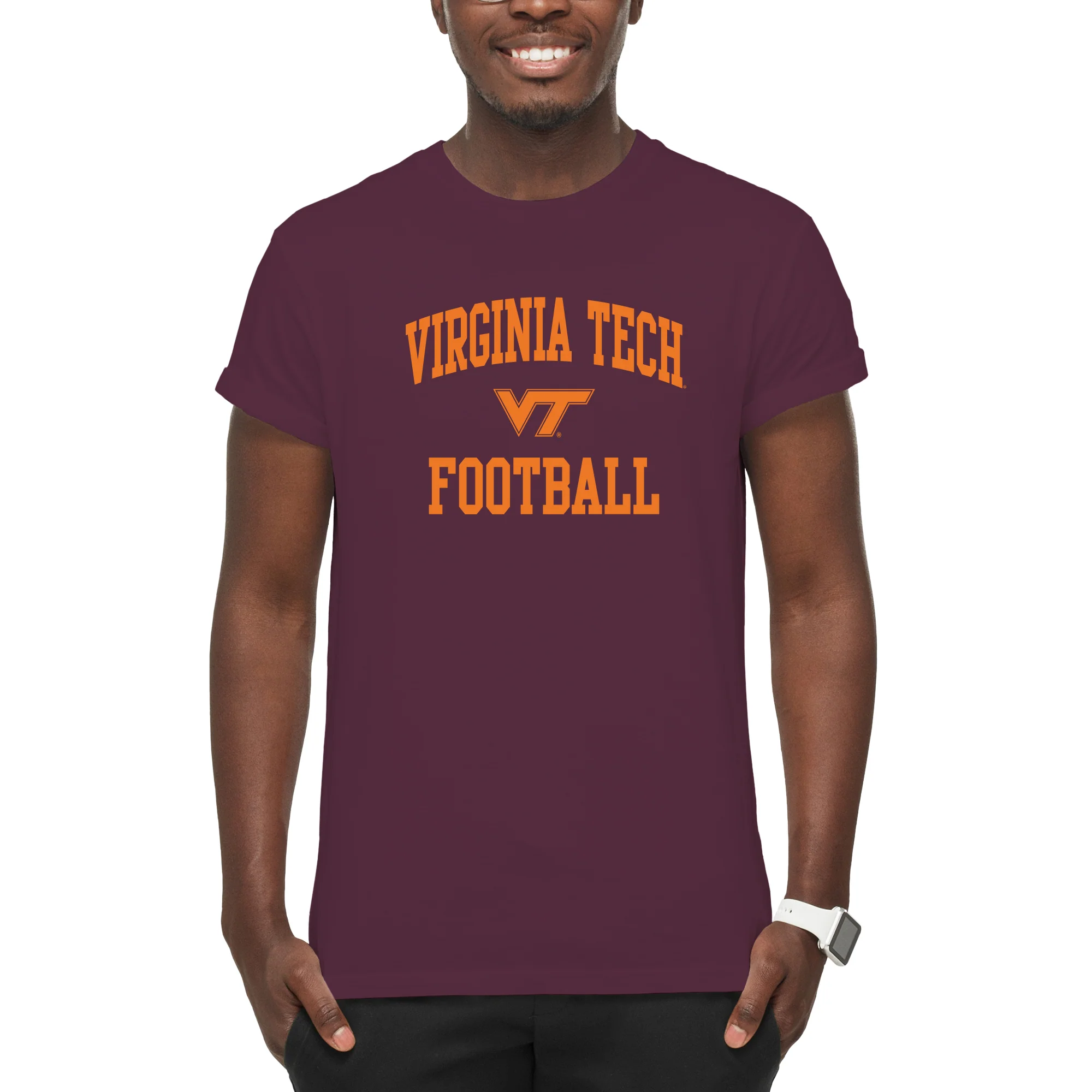 Virginia Tech Arch Logo Football T-Shirt - Maroon - Image 3
