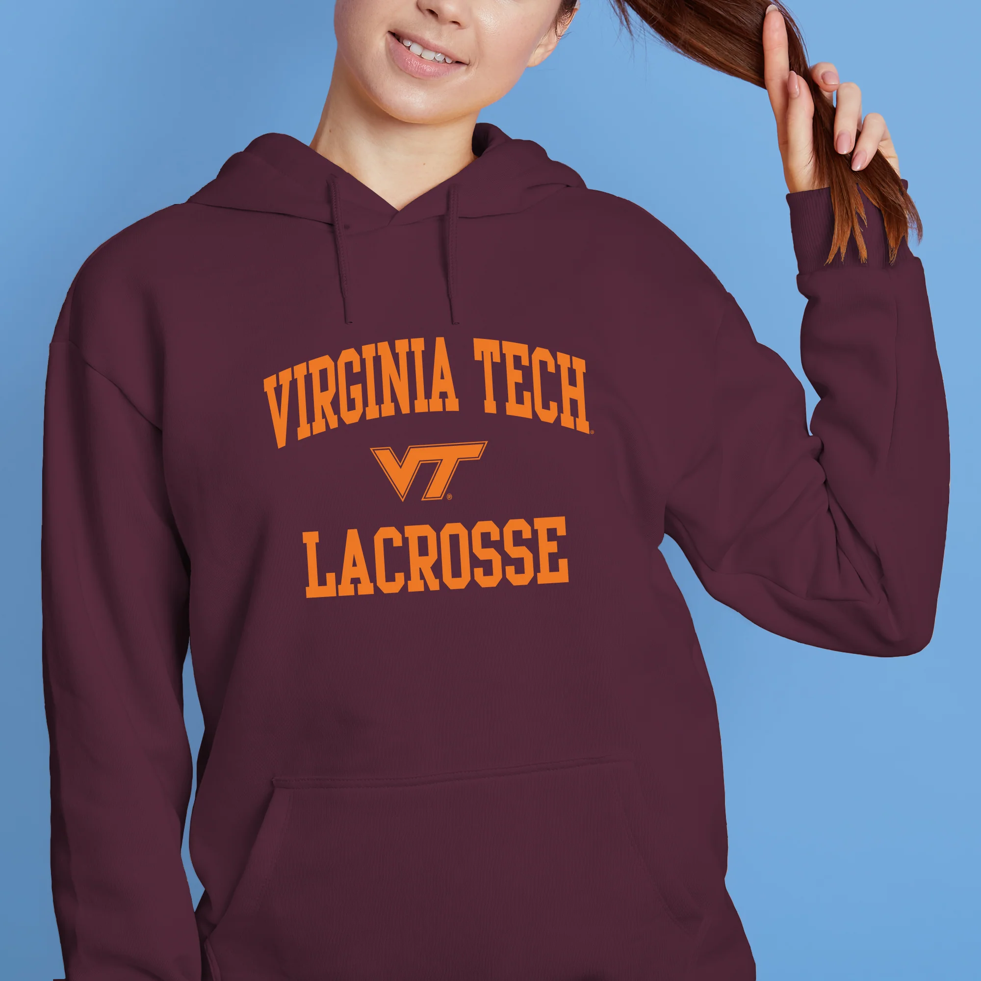 Virginia Tech Arch Logo Lacrosse Hoodie - Maroon - Image 4