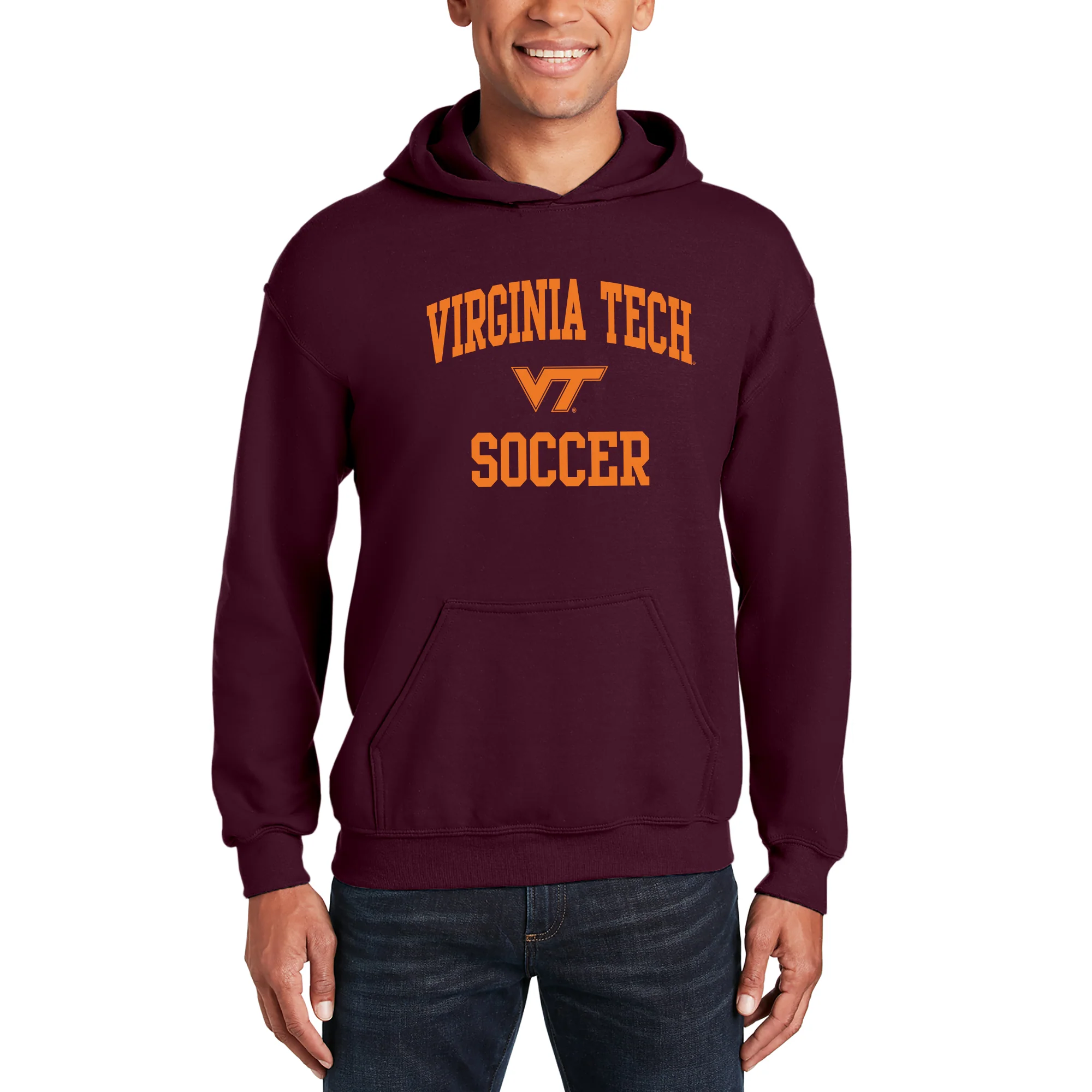 Virginia Tech Arch Logo Soccer Hoodie - Maroon - Image 3