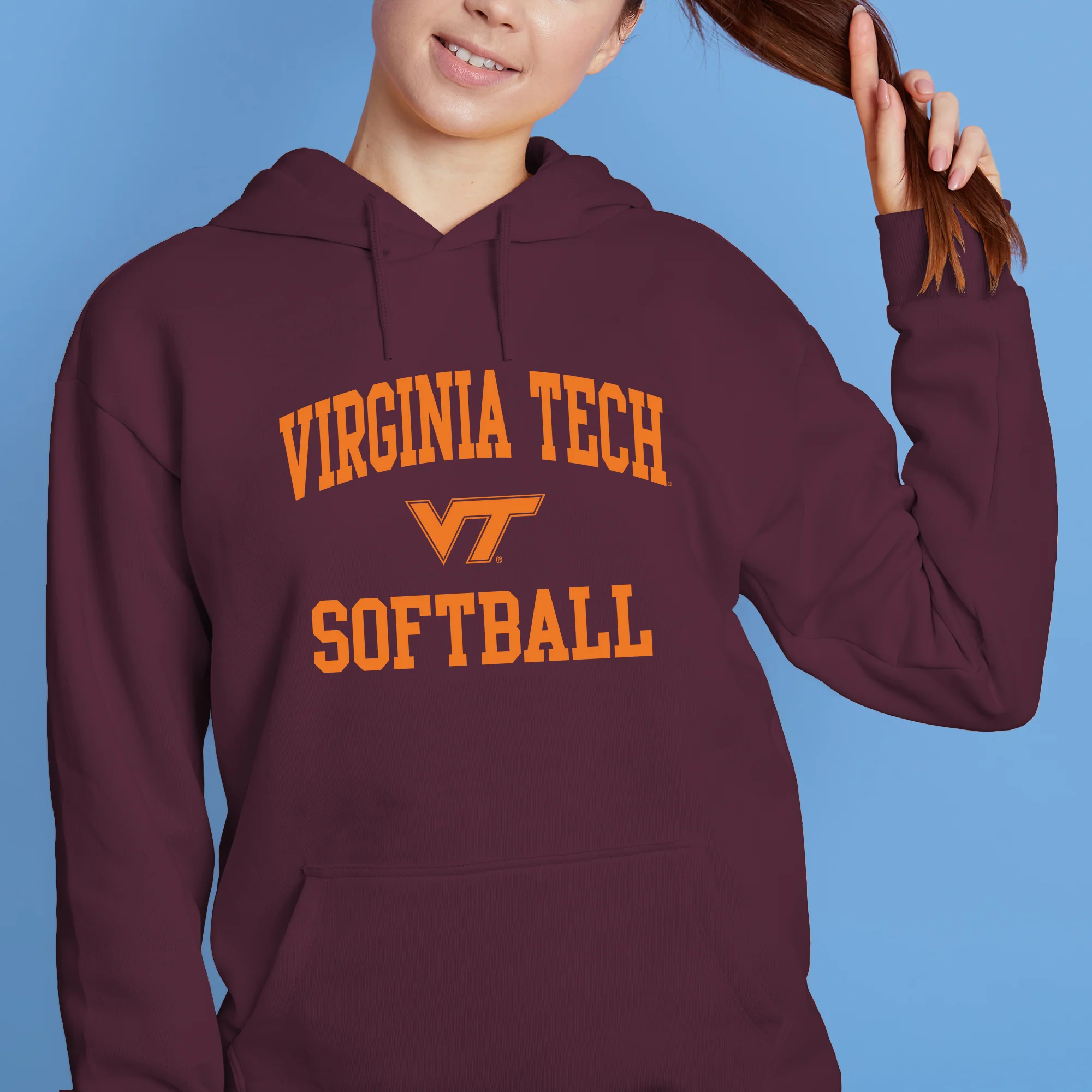 Virginia Tech Arch Logo Softball Hoodie - Maroon - Image 4