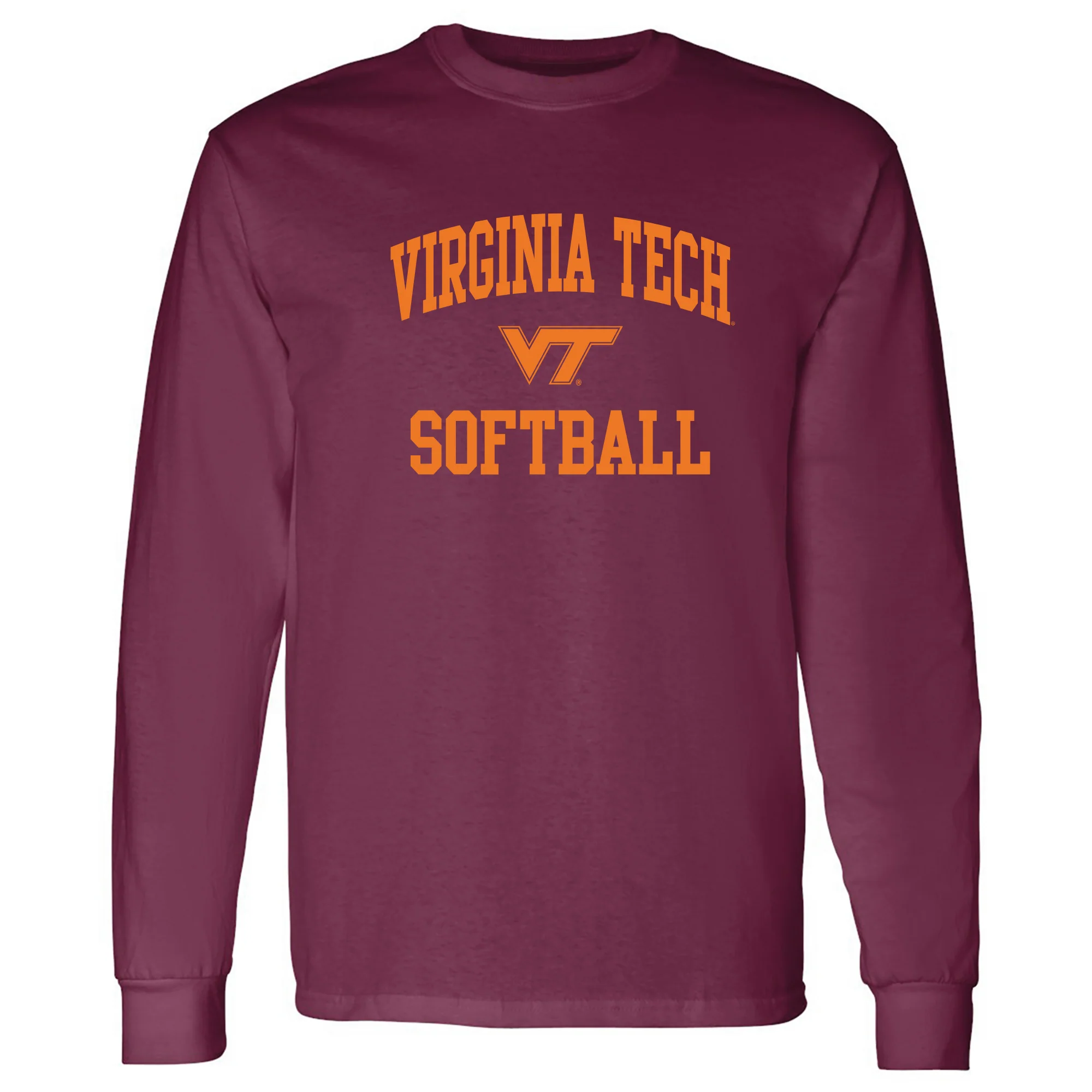 Virginia Tech Arch Logo Softball Long Sleeve - Maroon