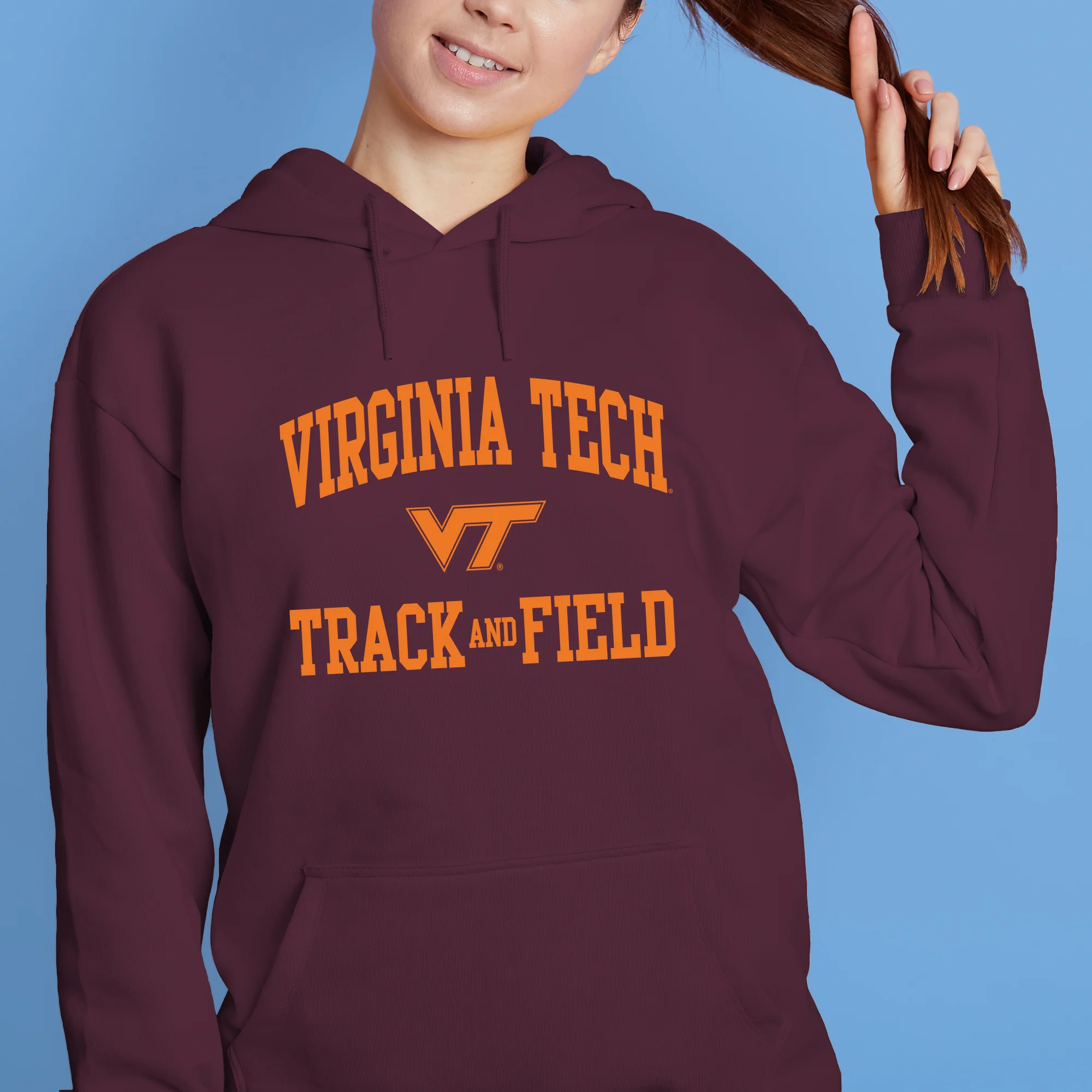 Virginia Tech Arch Logo Track & Field Hoodie - Maroon - Image 4