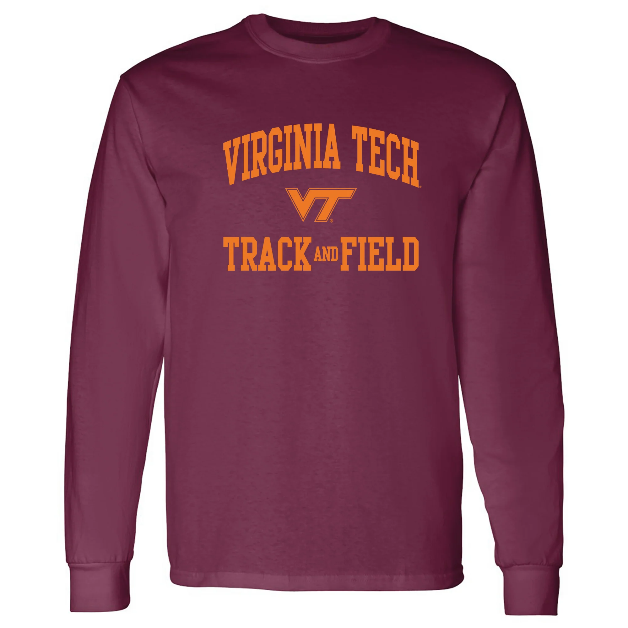 Virginia Tech Arch Logo Track & Field Long Sleeve - Maroon
