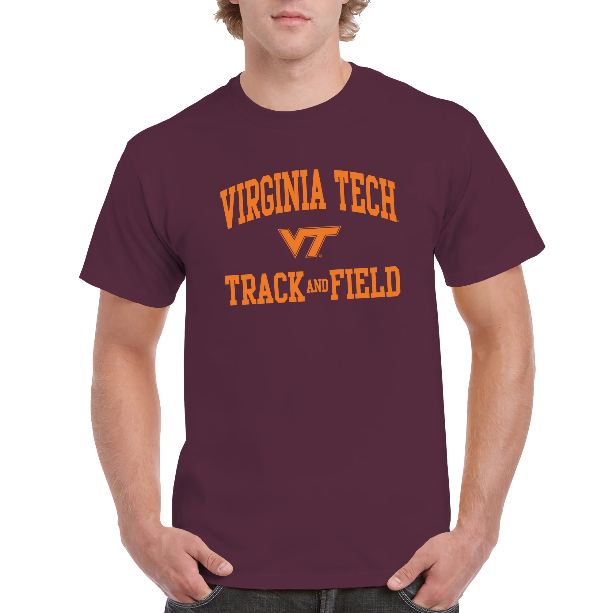 Virginia Tech Arch Logo Track & Field T-Shirt - Maroon - Image 3
