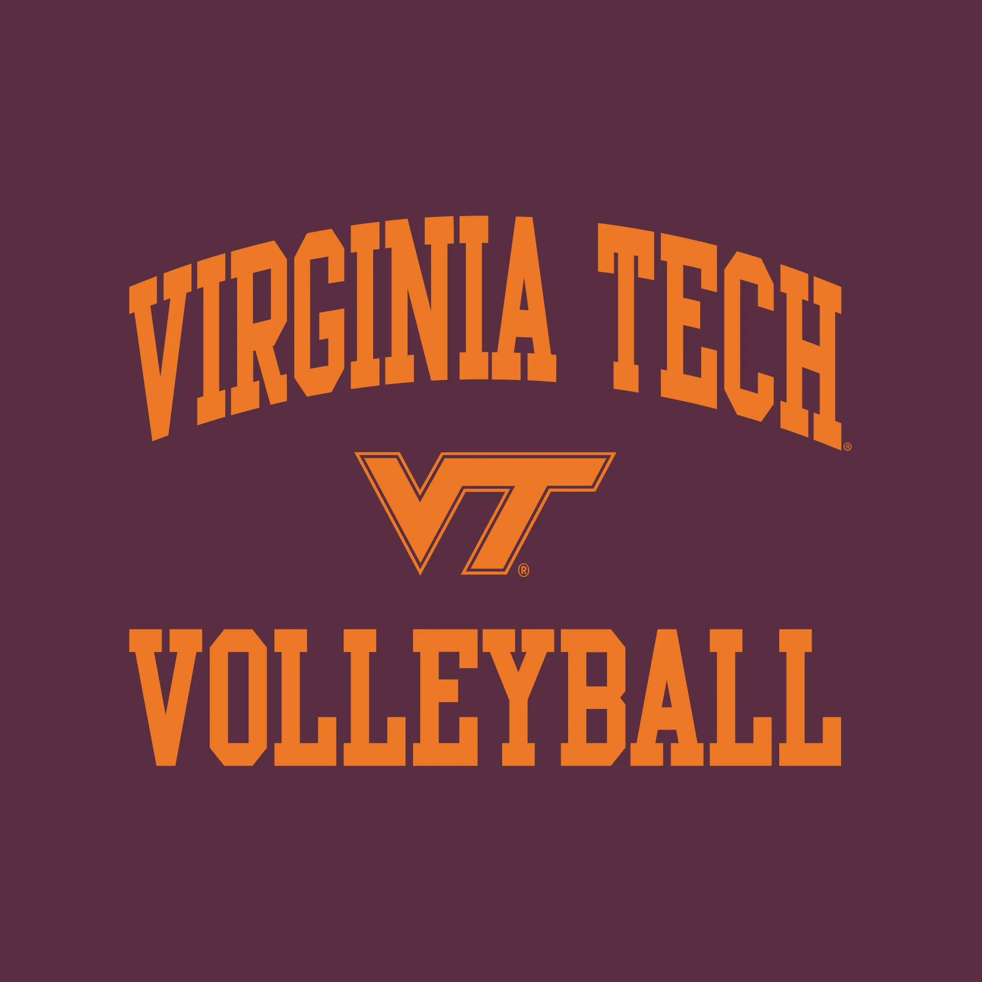 Virginia Tech Arch Logo Volleyball Long Sleeve - Maroon - Image 2