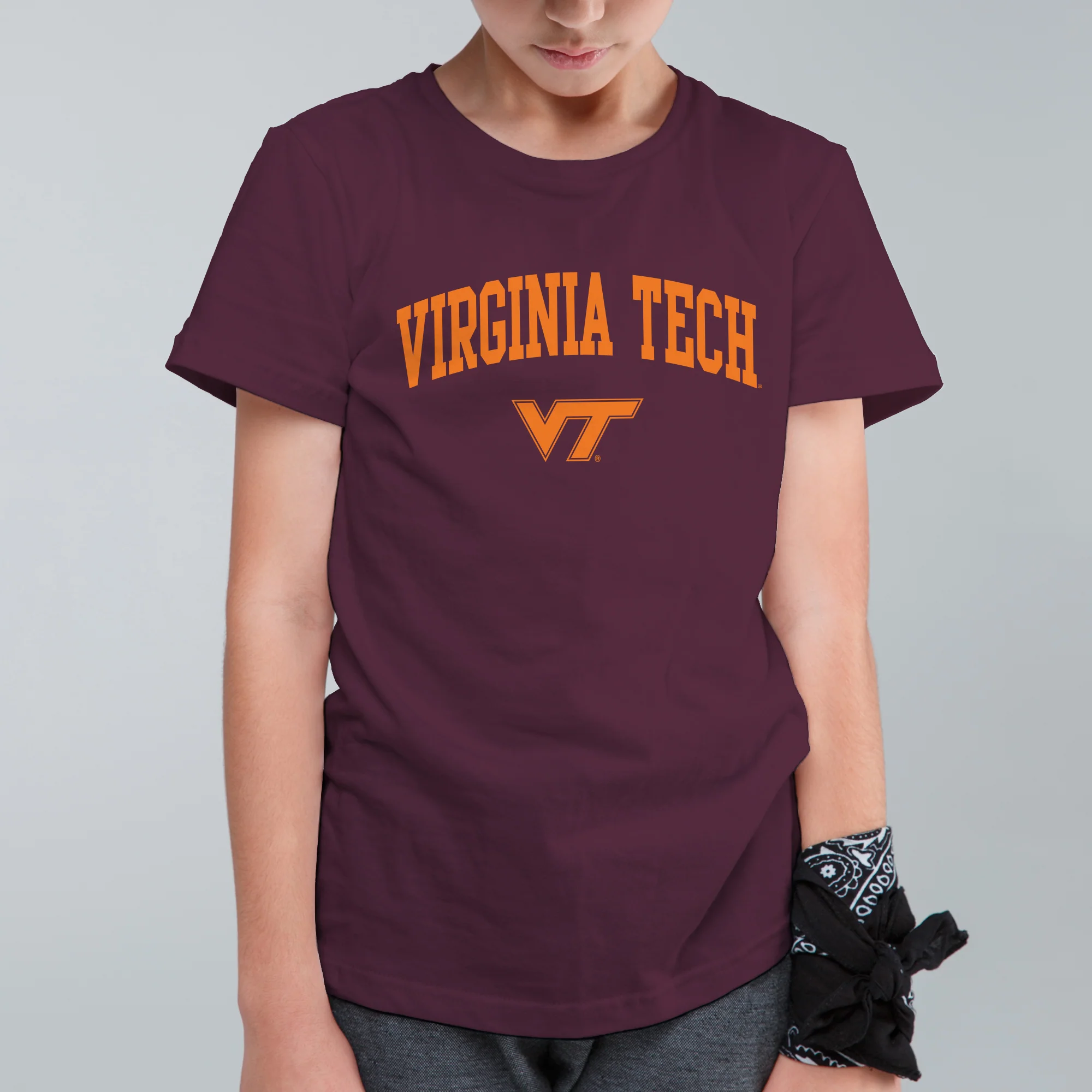 Virginia Tech Arch Logo Youth T-Shirt - Maroon - Image 3