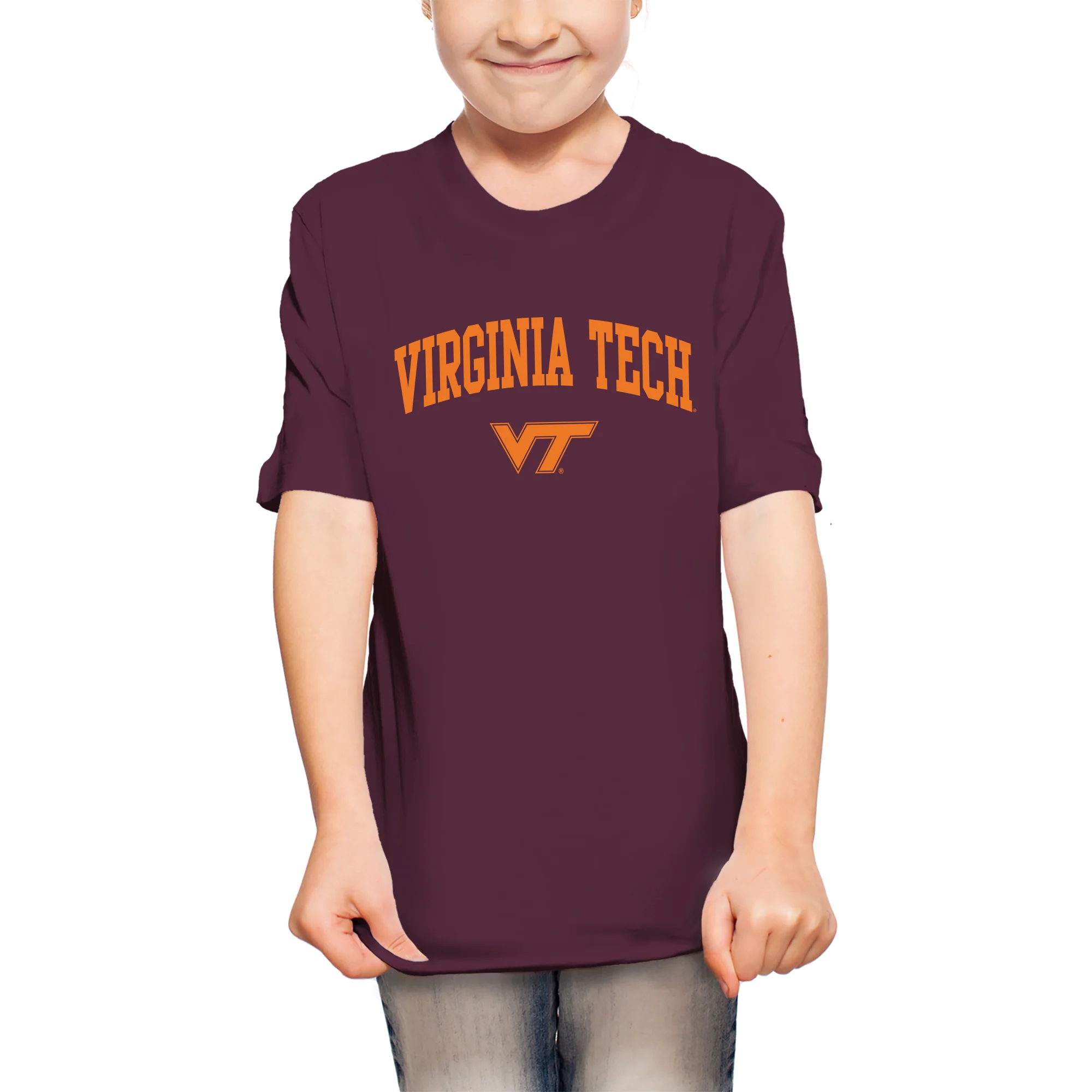 Virginia Tech Arch Logo Youth T-Shirt - Maroon - Image 4