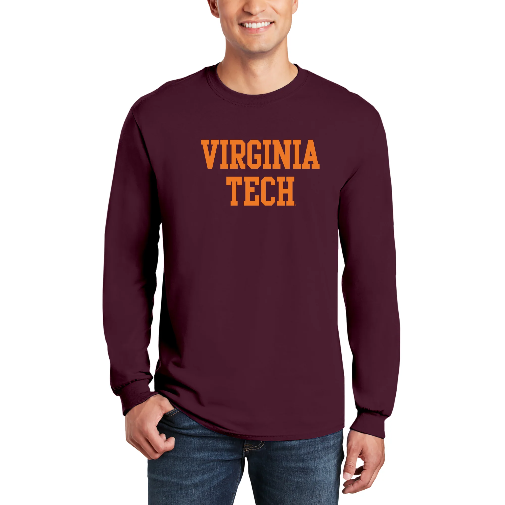 Virginia Tech Basic Block Long Sleeve - Maroon - Image 3
