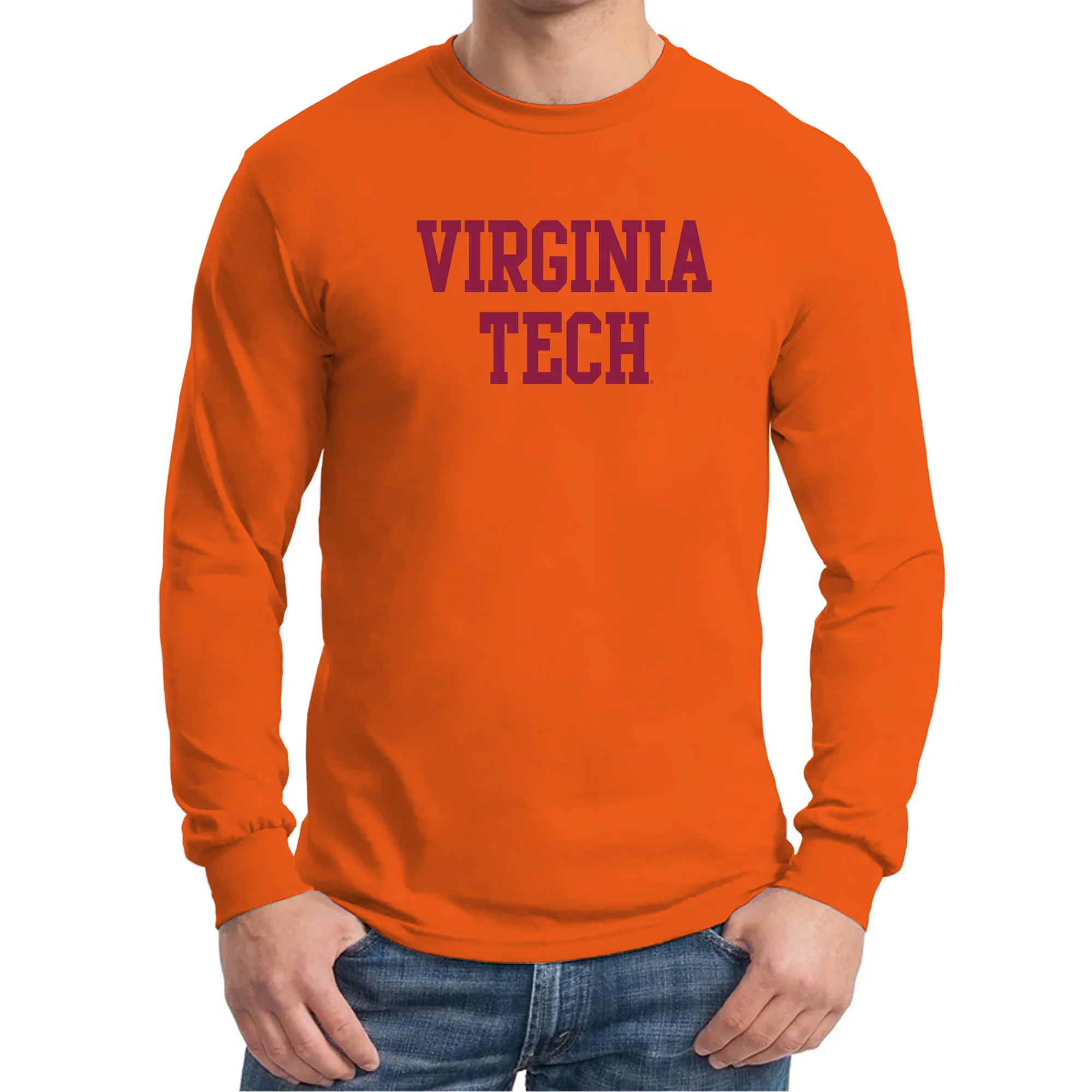 Virginia Tech Basic Block Long Sleeve - Orange - Image 3