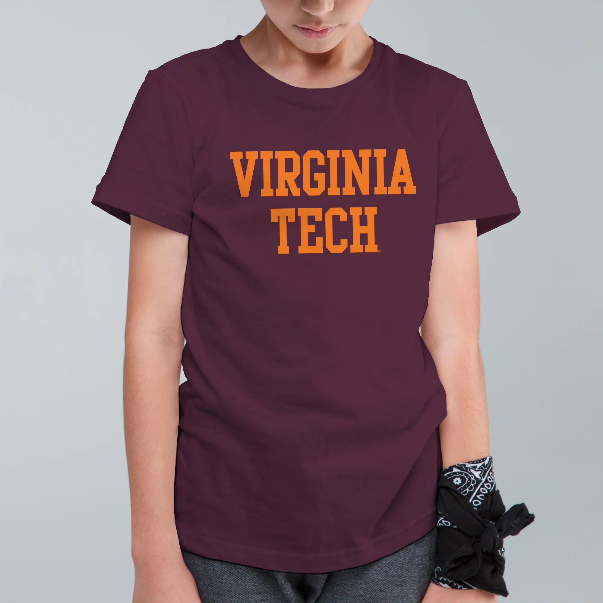 Virginia Tech Basic Block Youth T-Shirt - Maroon - Image 3
