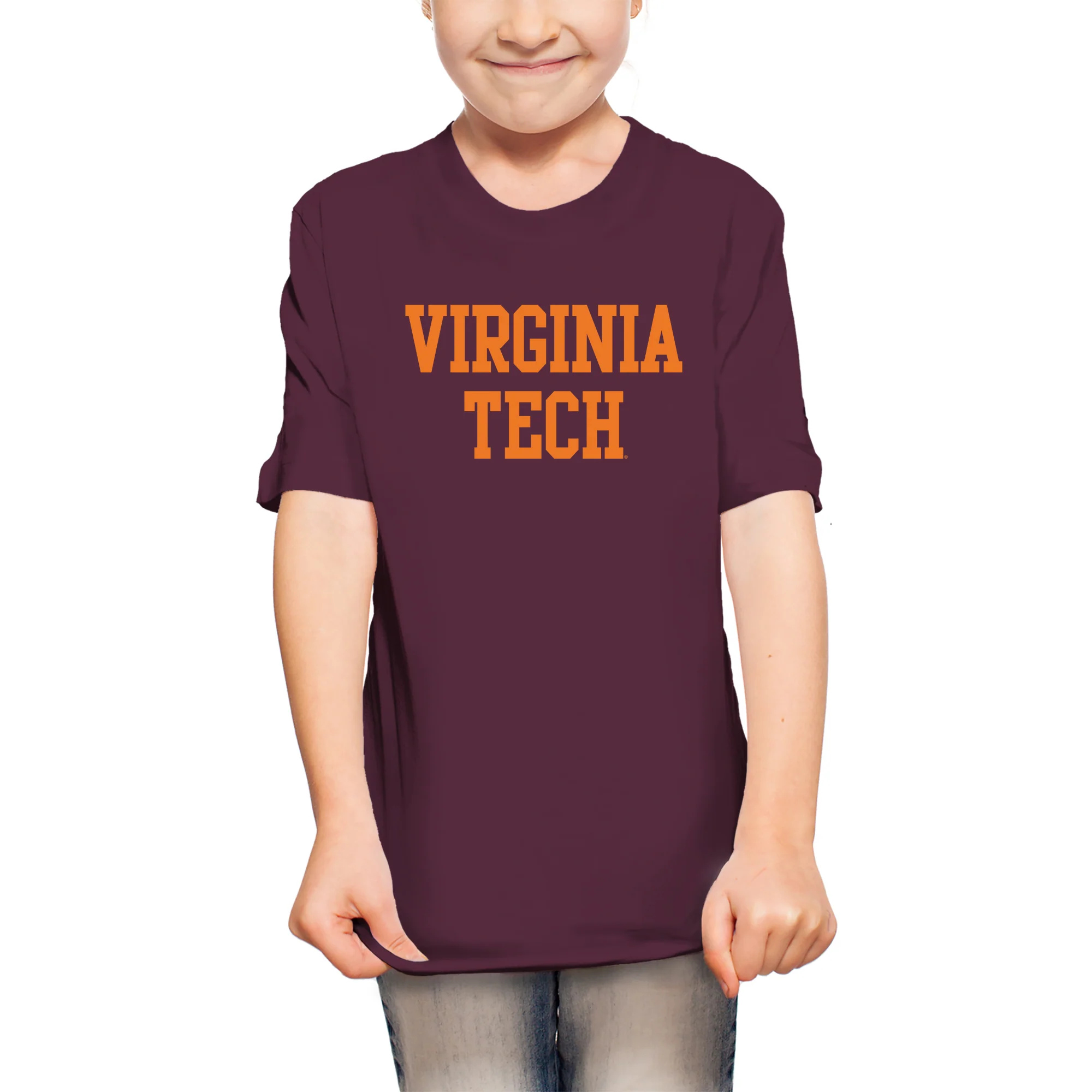Virginia Tech Basic Block Youth T-Shirt - Maroon - Image 4