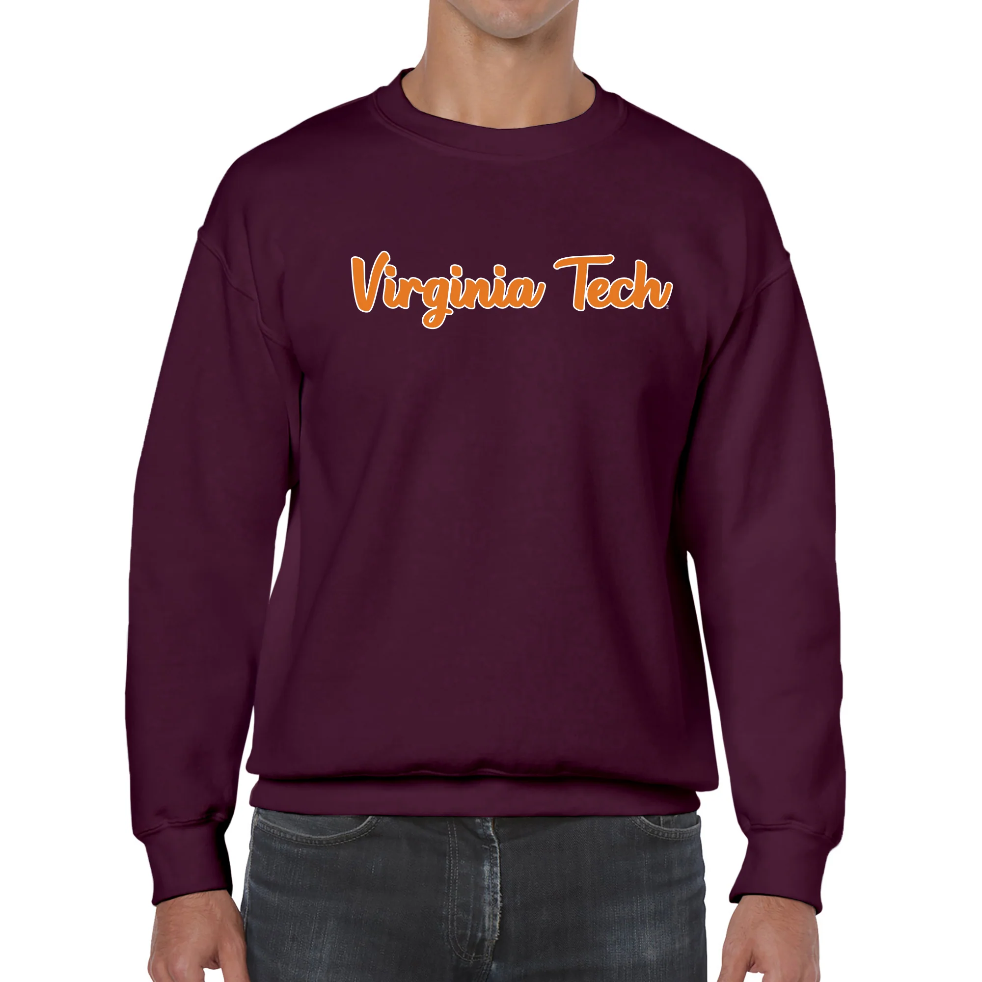 Virginia Tech Basic Script Crewneck Sweatshirt - Maroon - Image 3