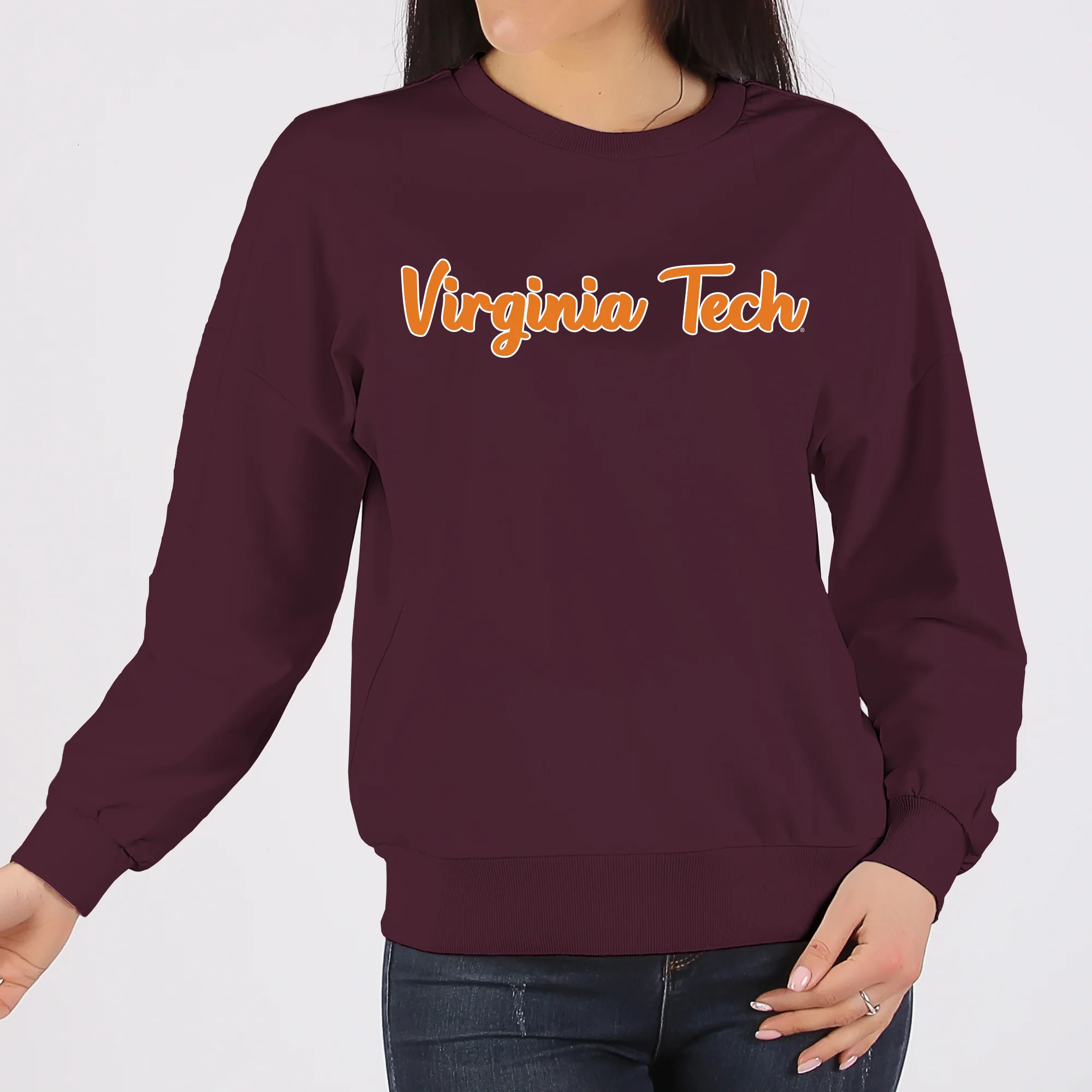 Virginia Tech Basic Script Crewneck Sweatshirt - Maroon - Image 4