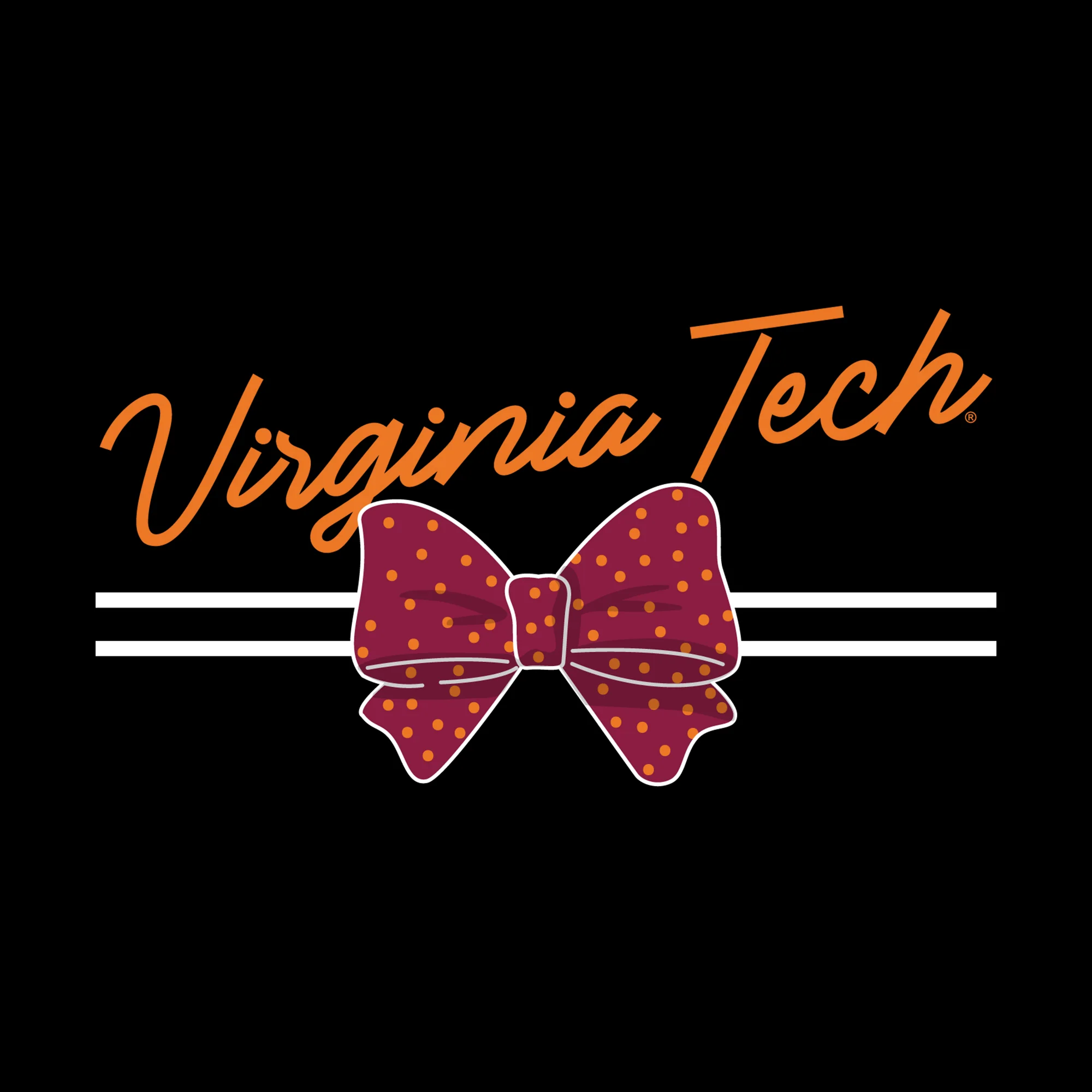 Virginia Tech Bow Script Womens Long Sleeve - Black - Image 2