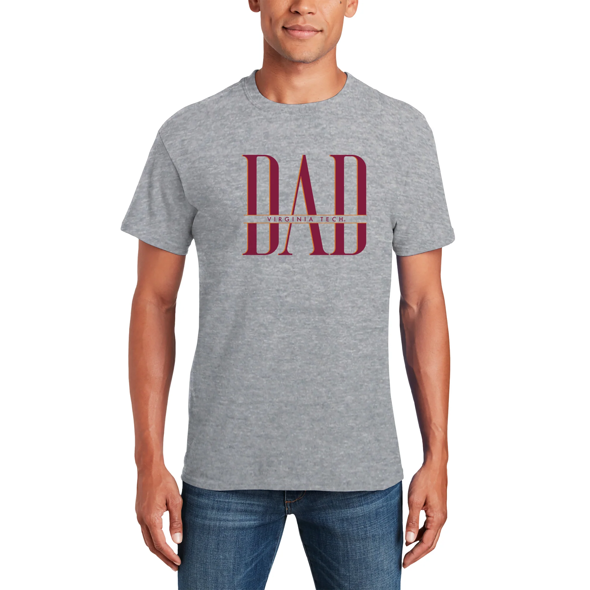 Virginia Tech Classic Dad T-Shirt - Sport Grey - Image 3