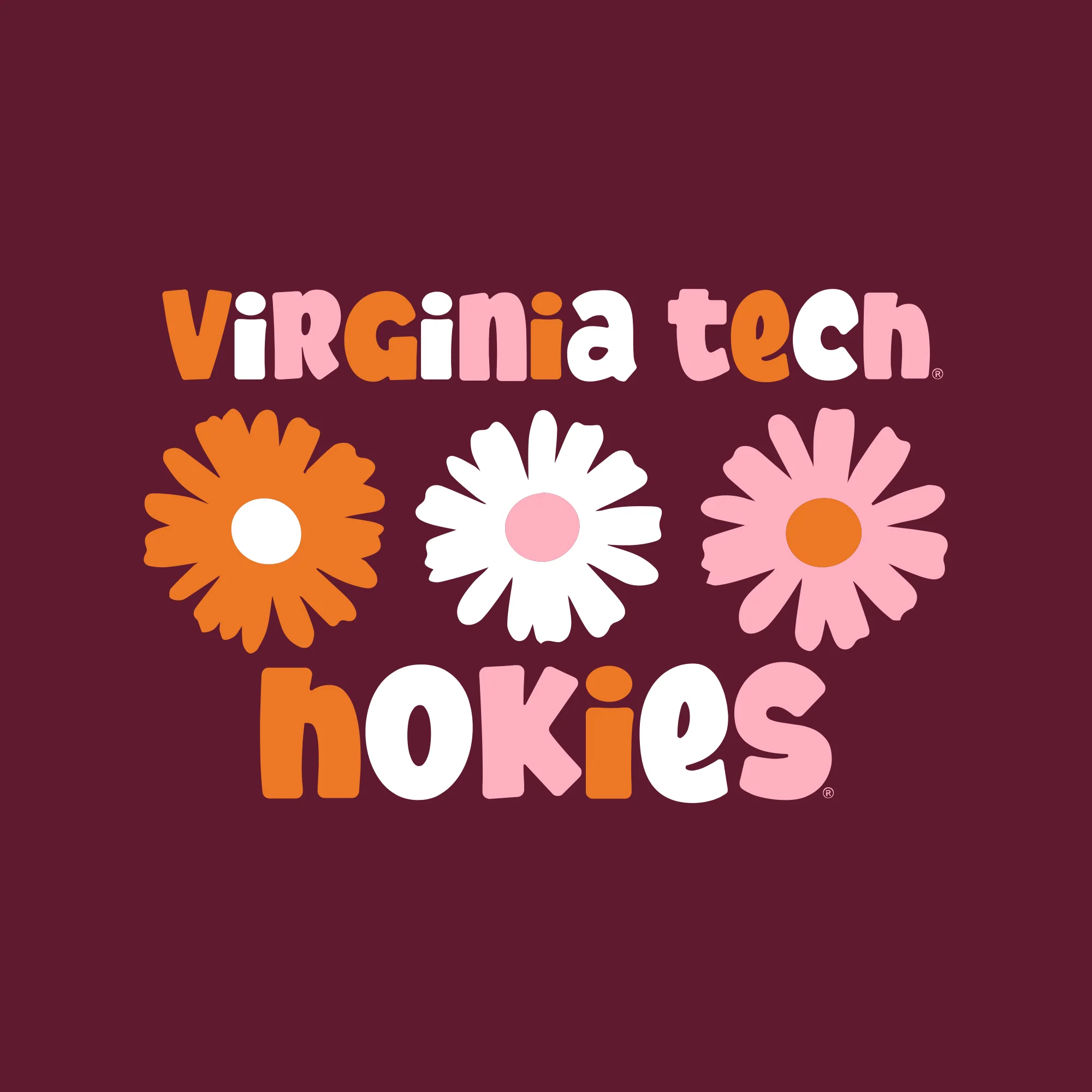Virginia Tech Daisy Dot Youth T-Shirt - Maroon - Image 2