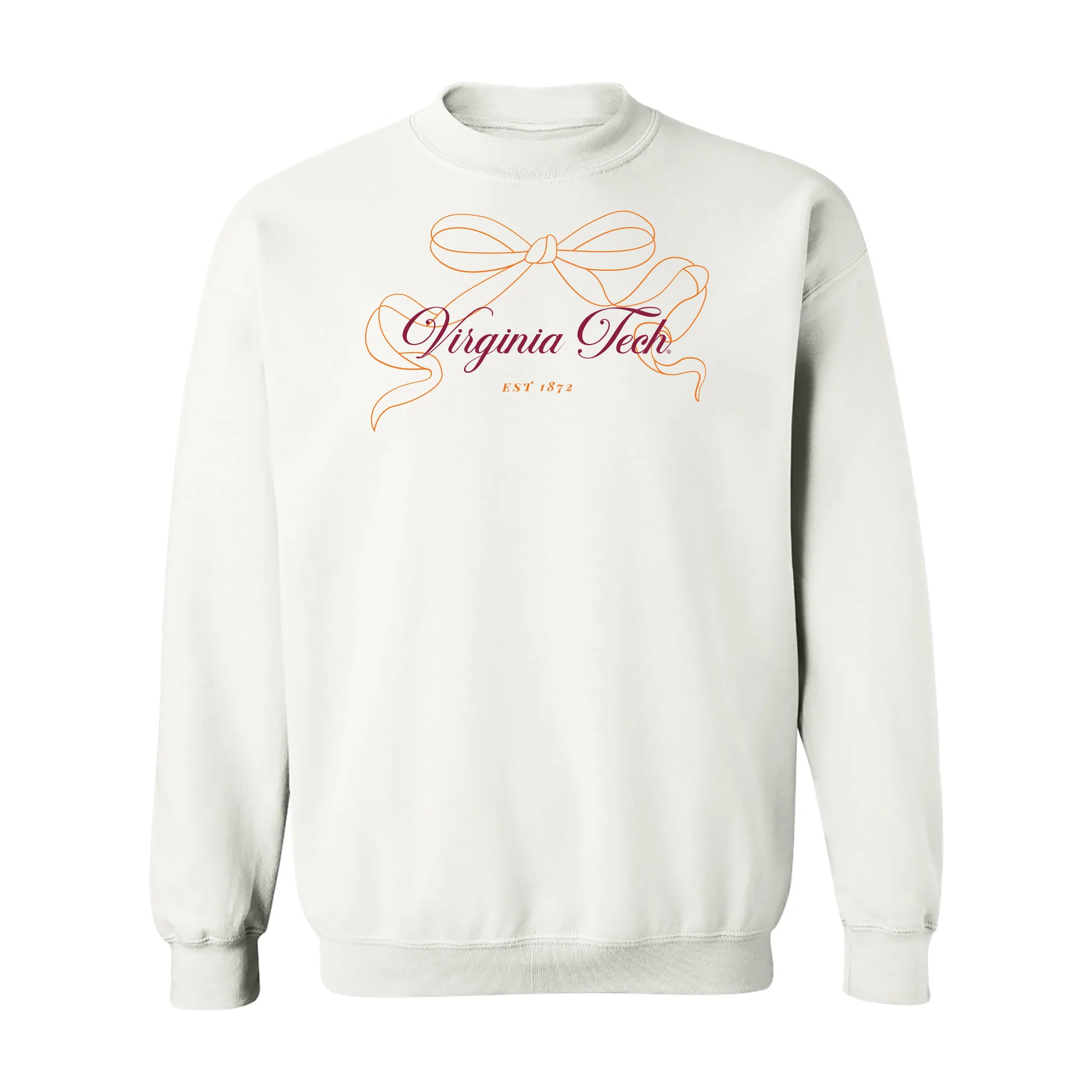 Virginia Tech Delicate Bow Crewneck Sweatshirt - White