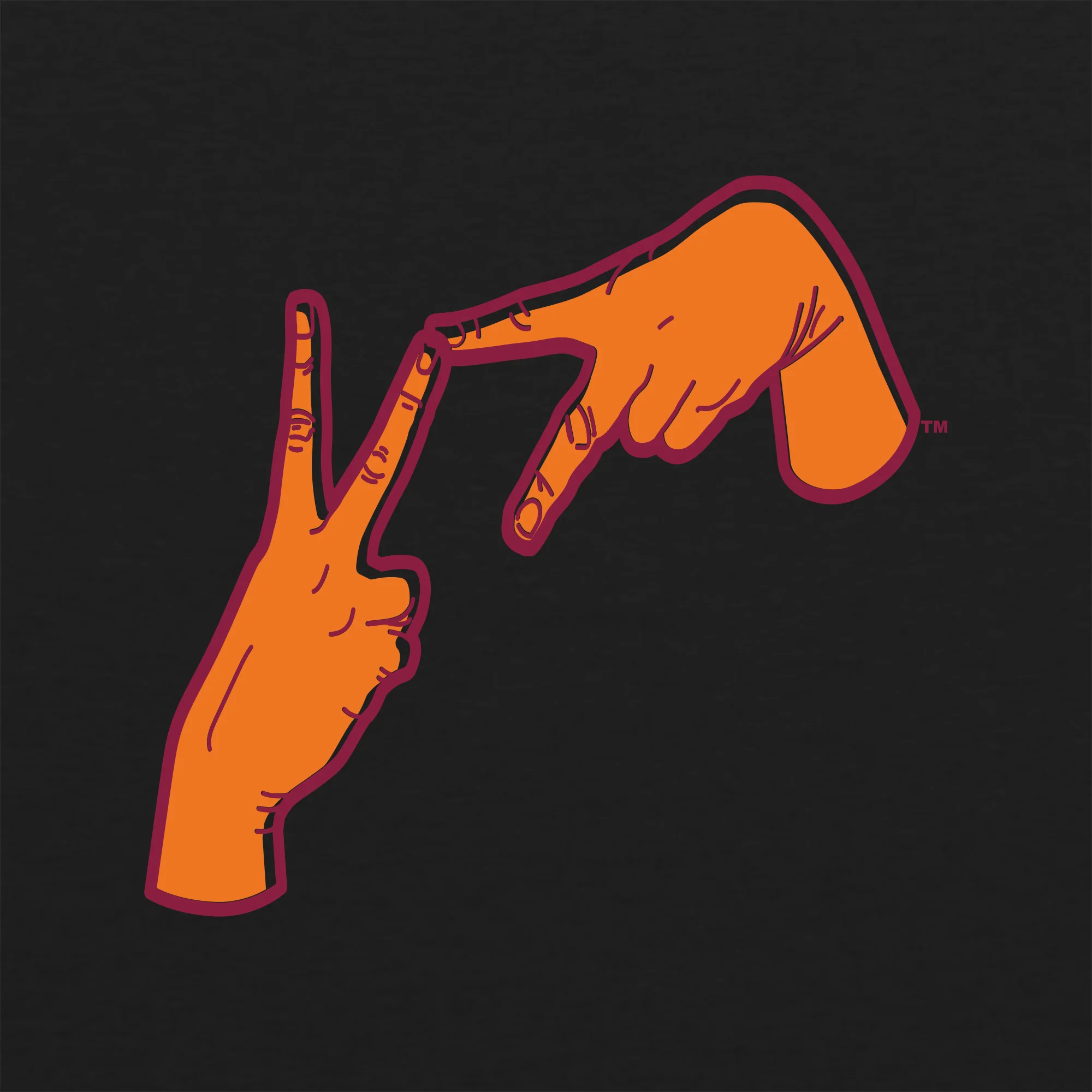 Virginia Tech Hands Logo Triblend T-Shirt - Vintage Black - Image 2