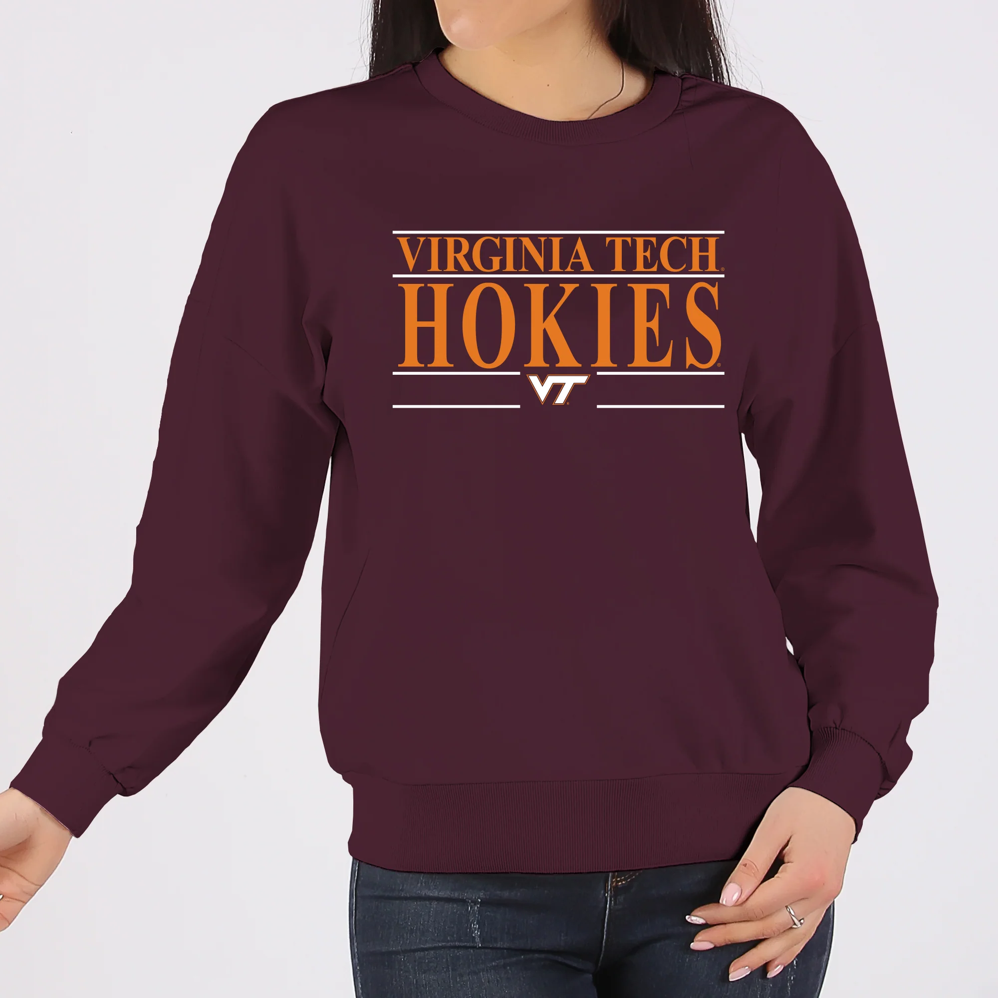 Virginia Tech Headline Crewneck Sweatshirt - Maroon - Image 4