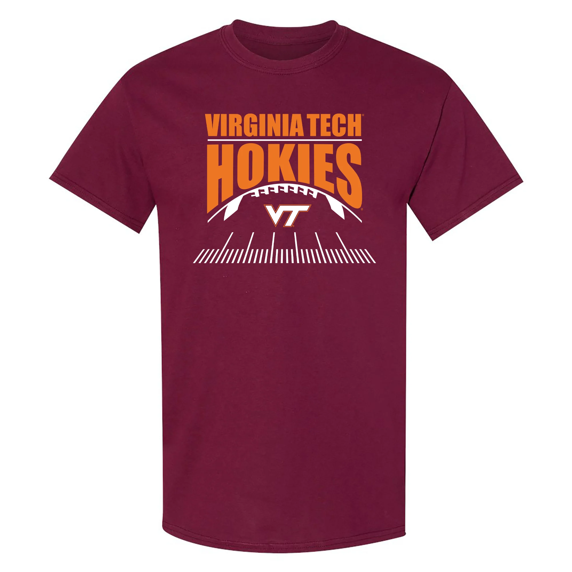 Virginia Tech Hokies Football Field T-Shirt Maroon