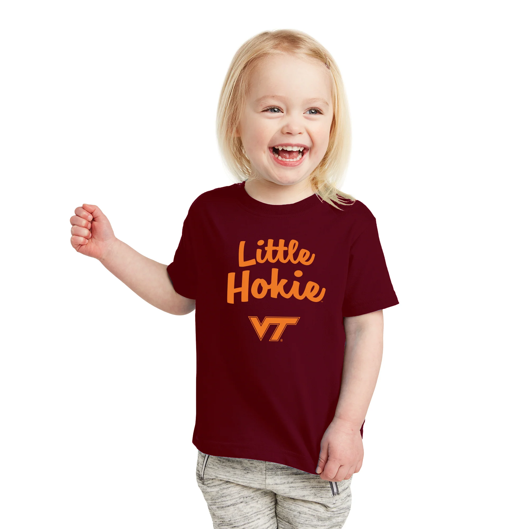 Virginia Tech Little Hokie Toddler T-Shirt - Maroon - Image 4