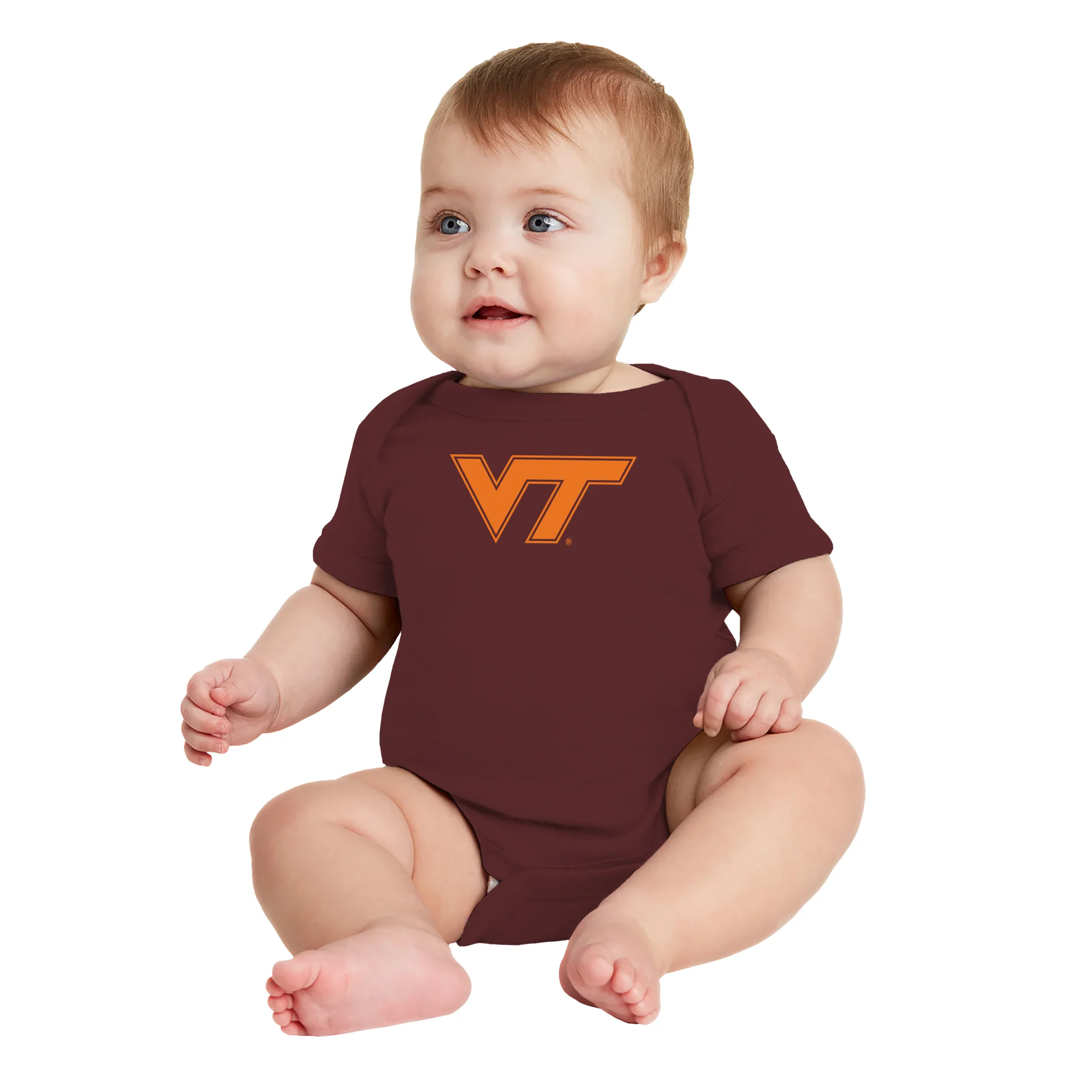 Virginia Tech Primary Logo Creeper - Maroon - Image 3