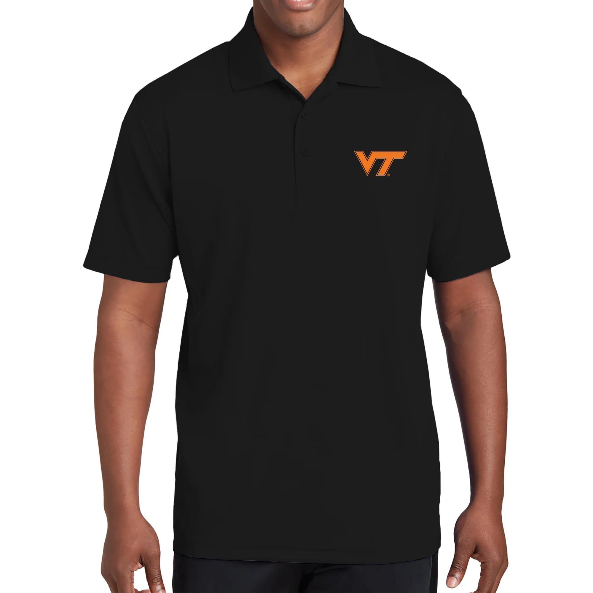Virginia Tech Primary Logo LC Polo - Black - Image 3