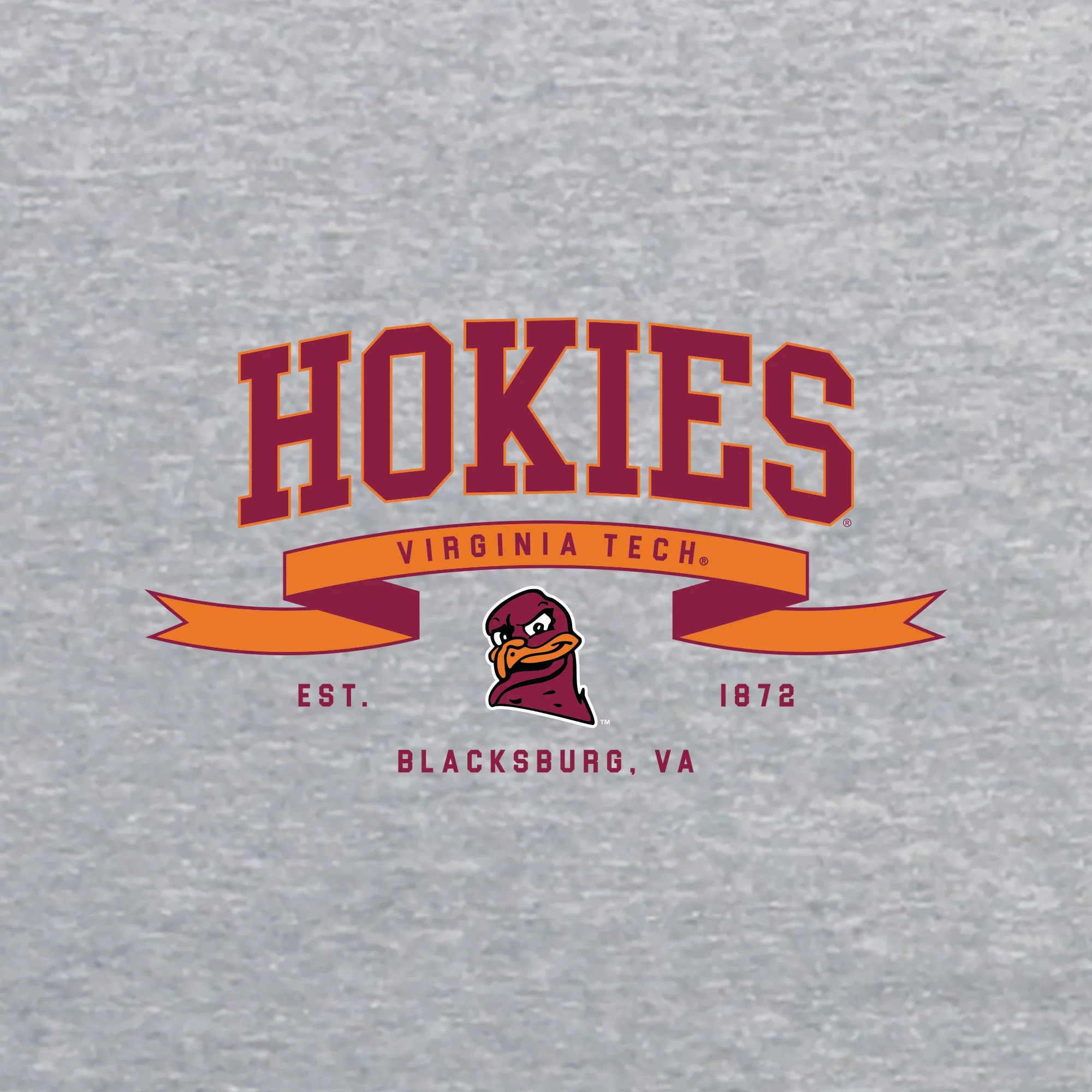 Virginia Tech Ribbon Flight JA BTB Crewneck - Oxford - Image 2