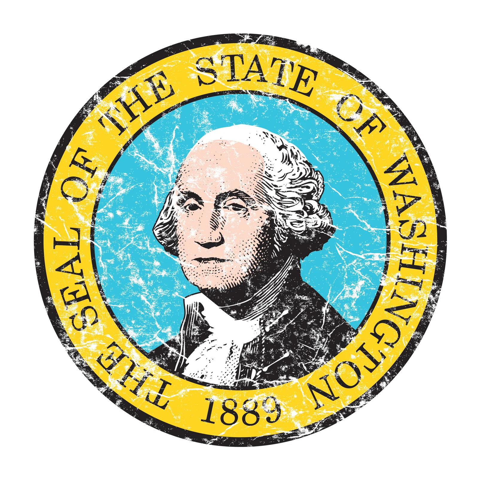 Washington State Flag NLA T-Shirt - White - Image 2