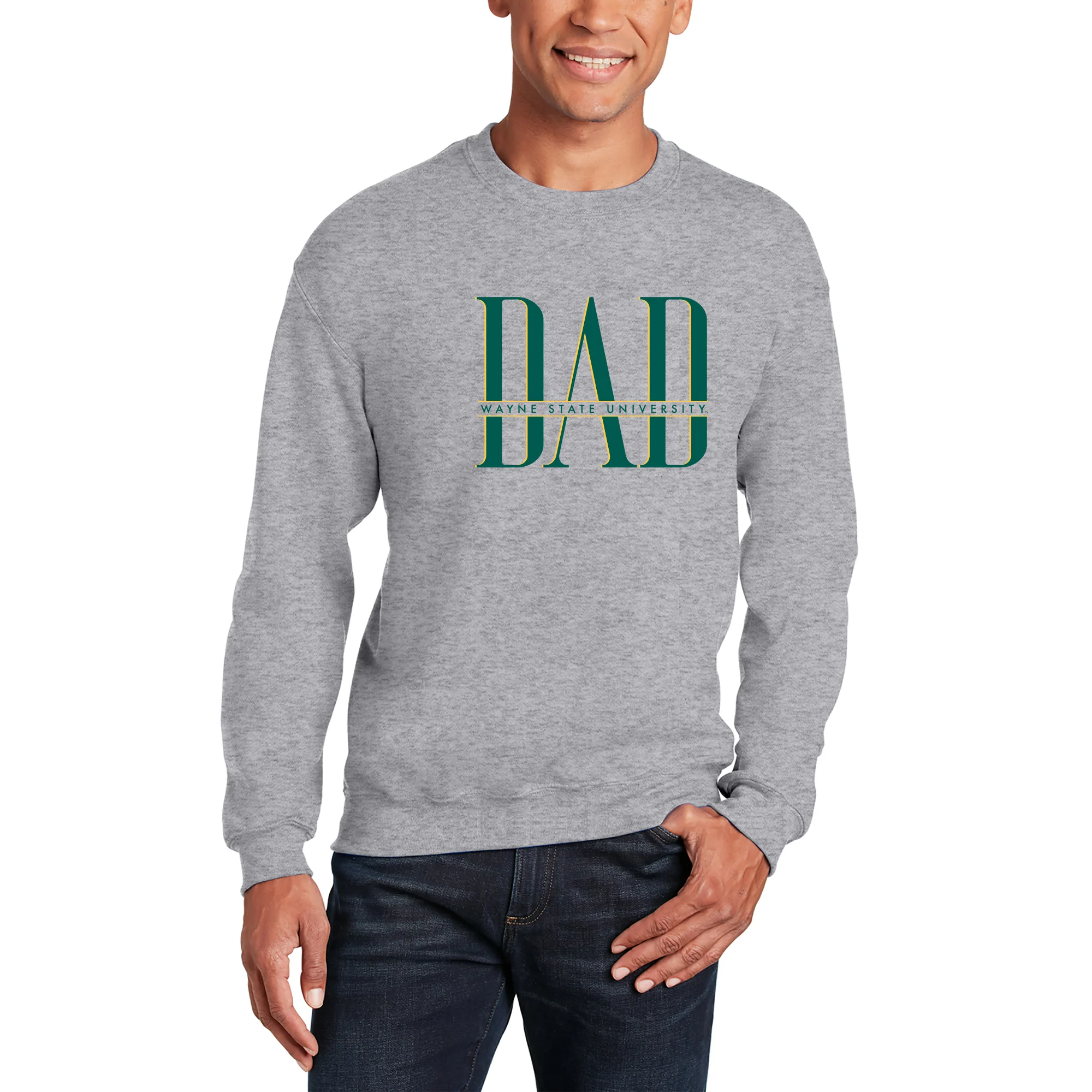 Wayne State Classic Dad Crewneck - Sport Grey - Image 3