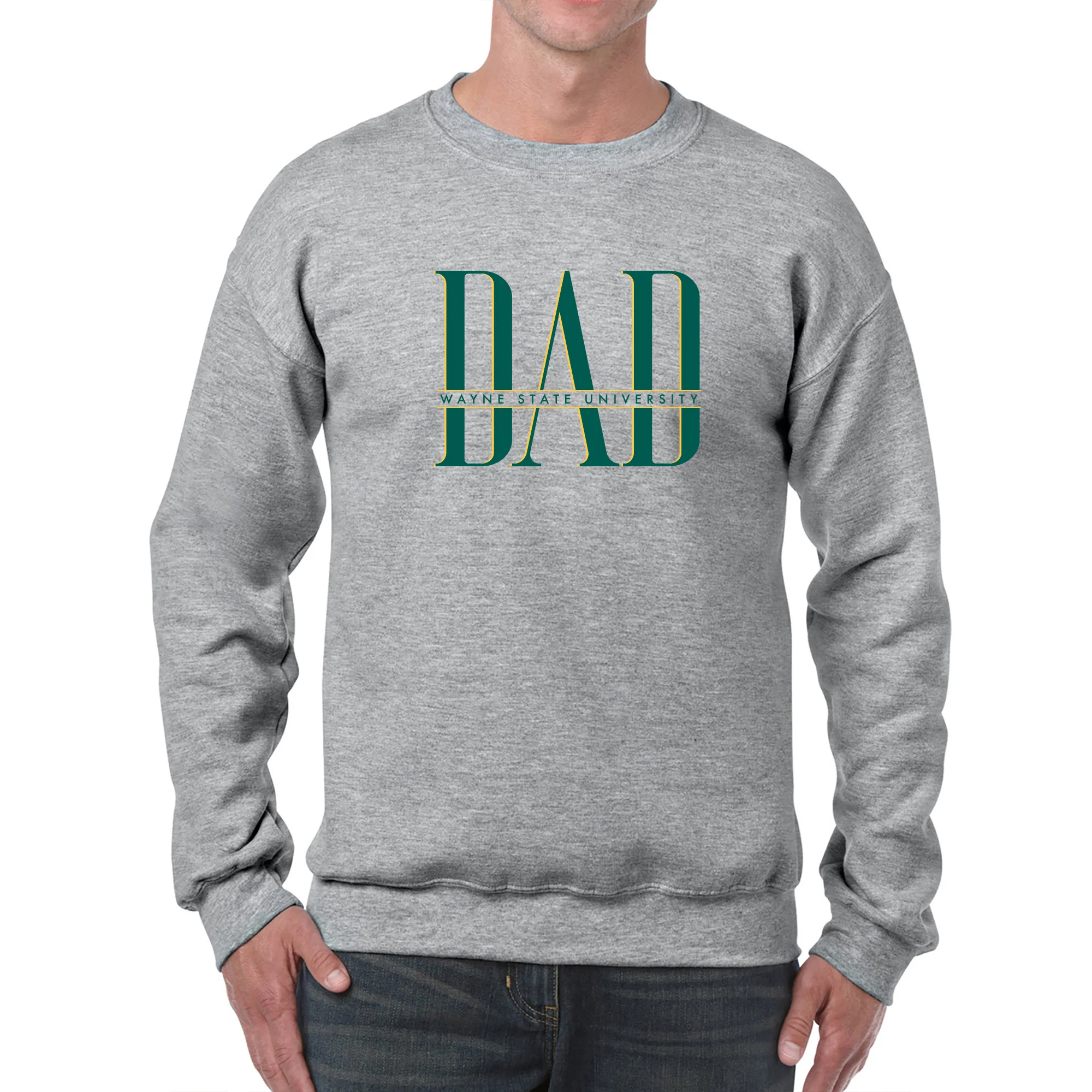 Wayne State Classic Dad Crewneck - Sport Grey - Image 4