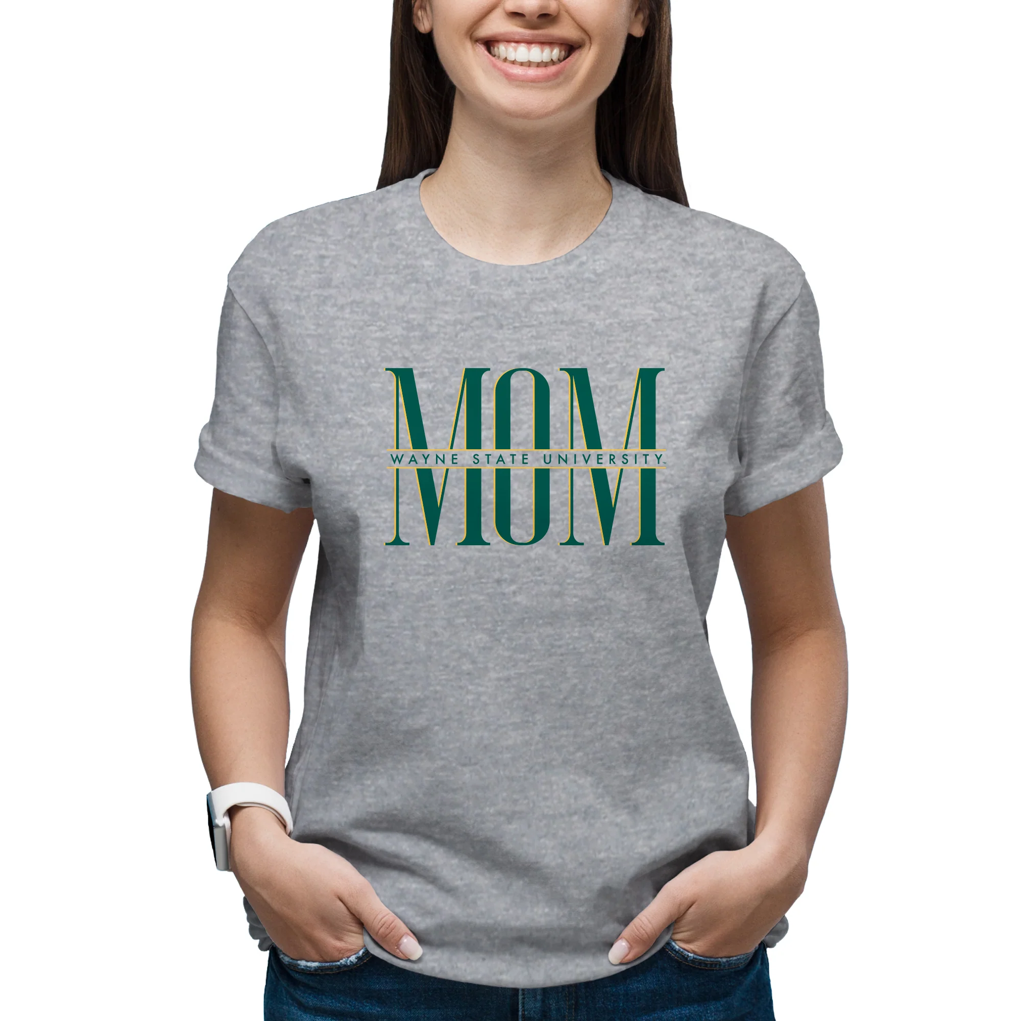 Wayne State Classic Mom T-Shirt - Sport Grey - Image 3