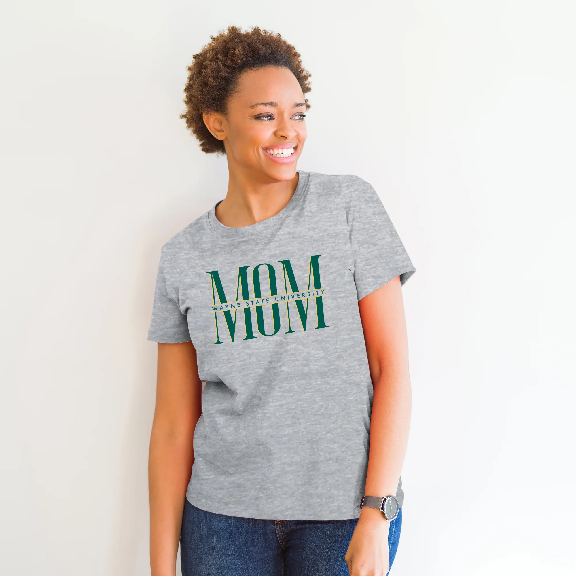 Wayne State Classic Mom T-Shirt - Sport Grey - Image 4