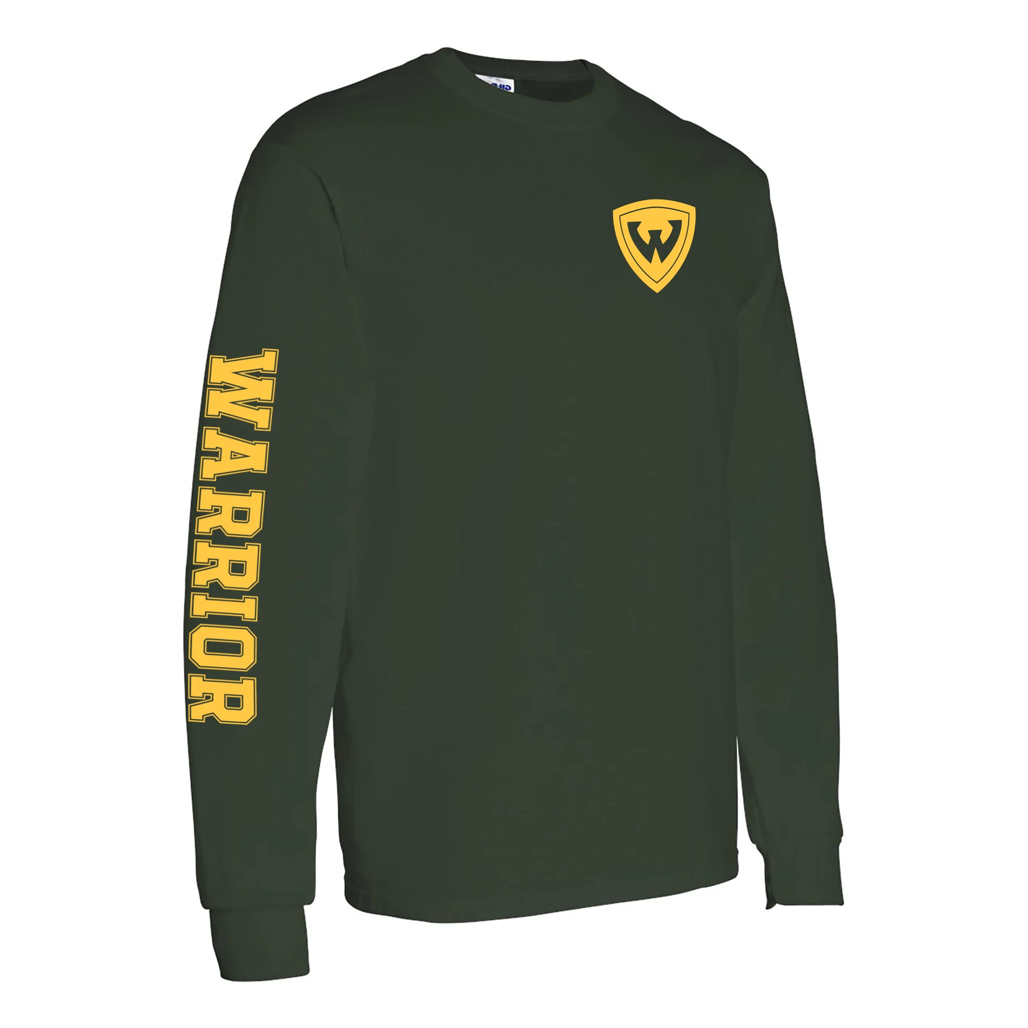 Wayne State University Warriors Double Sleeve Print Long Sleeve T-Shirt - Forest - Image 4
