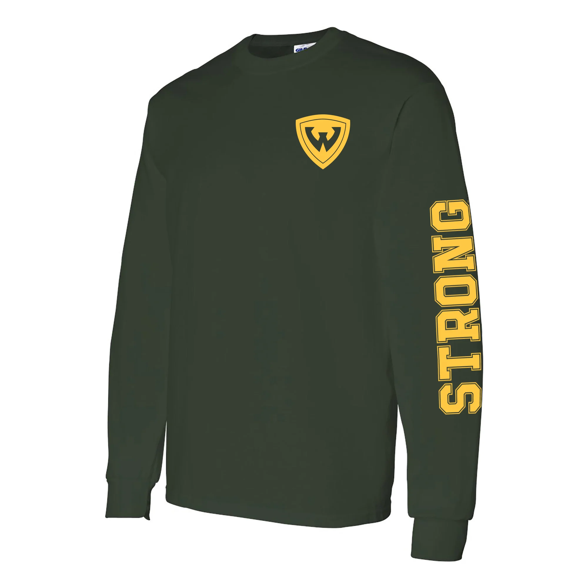 Wayne State University Warriors Double Sleeve Print Long Sleeve T-Shirt - Forest - Image 5