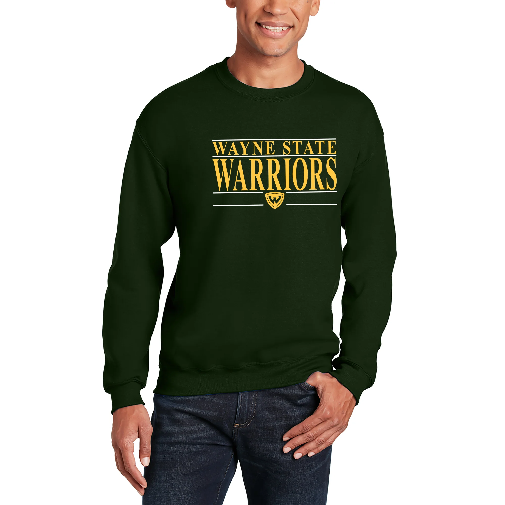 Wayne State Headline Crewneck - Forest - Image 3