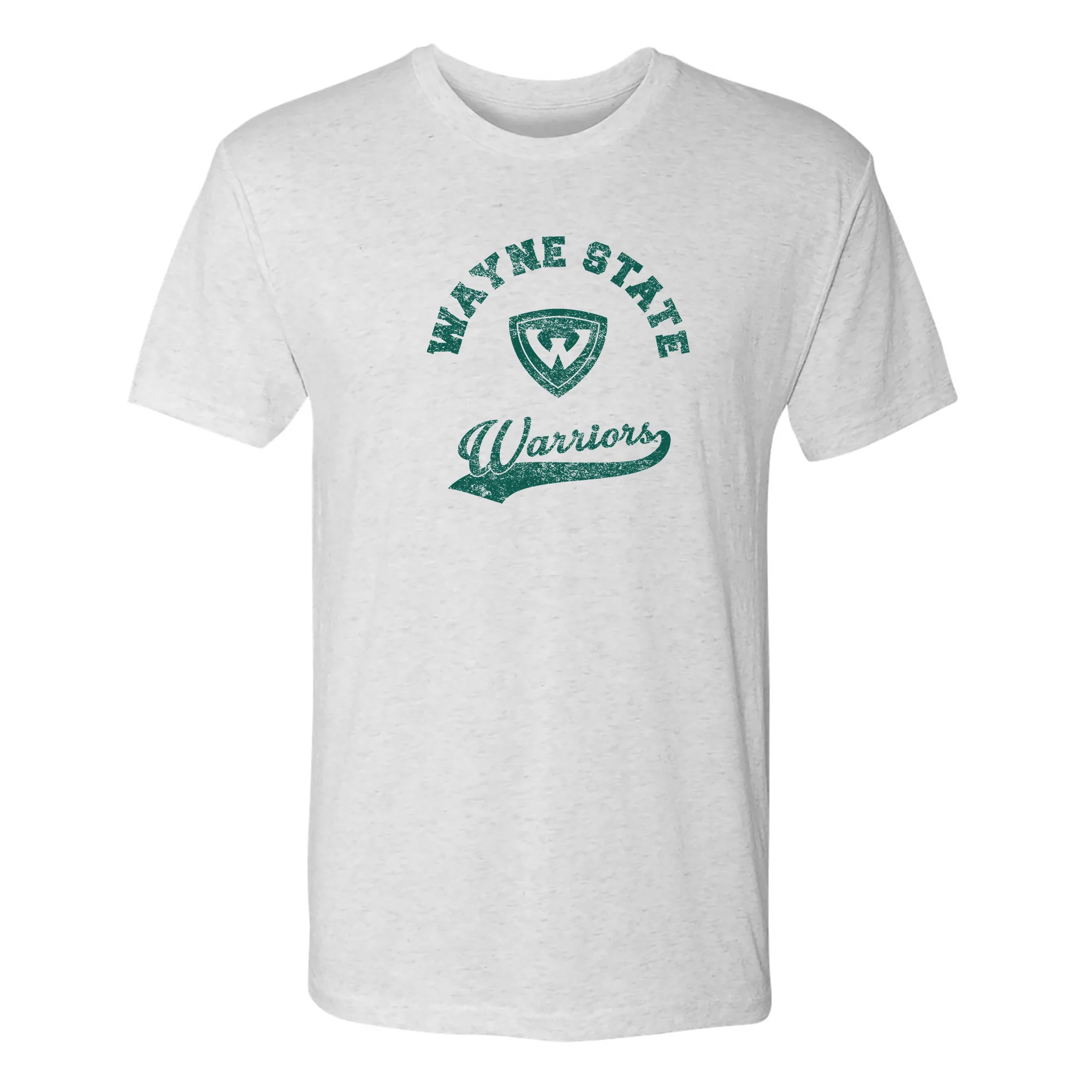 Wayne State Retro Script NLA Triblend T-Shirt - Heather White