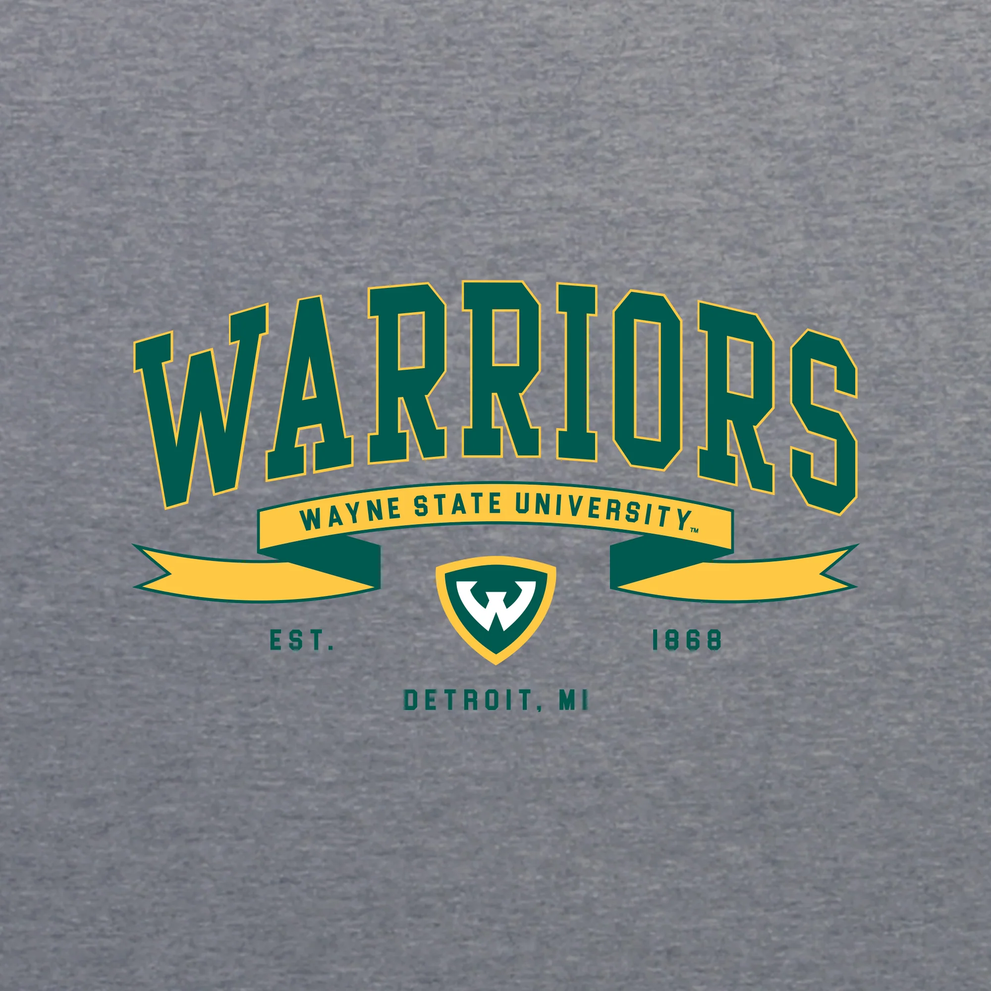 Wayne State Ribbon Flight NLA Triblend T-Shirt - Premium Heather - Image 2