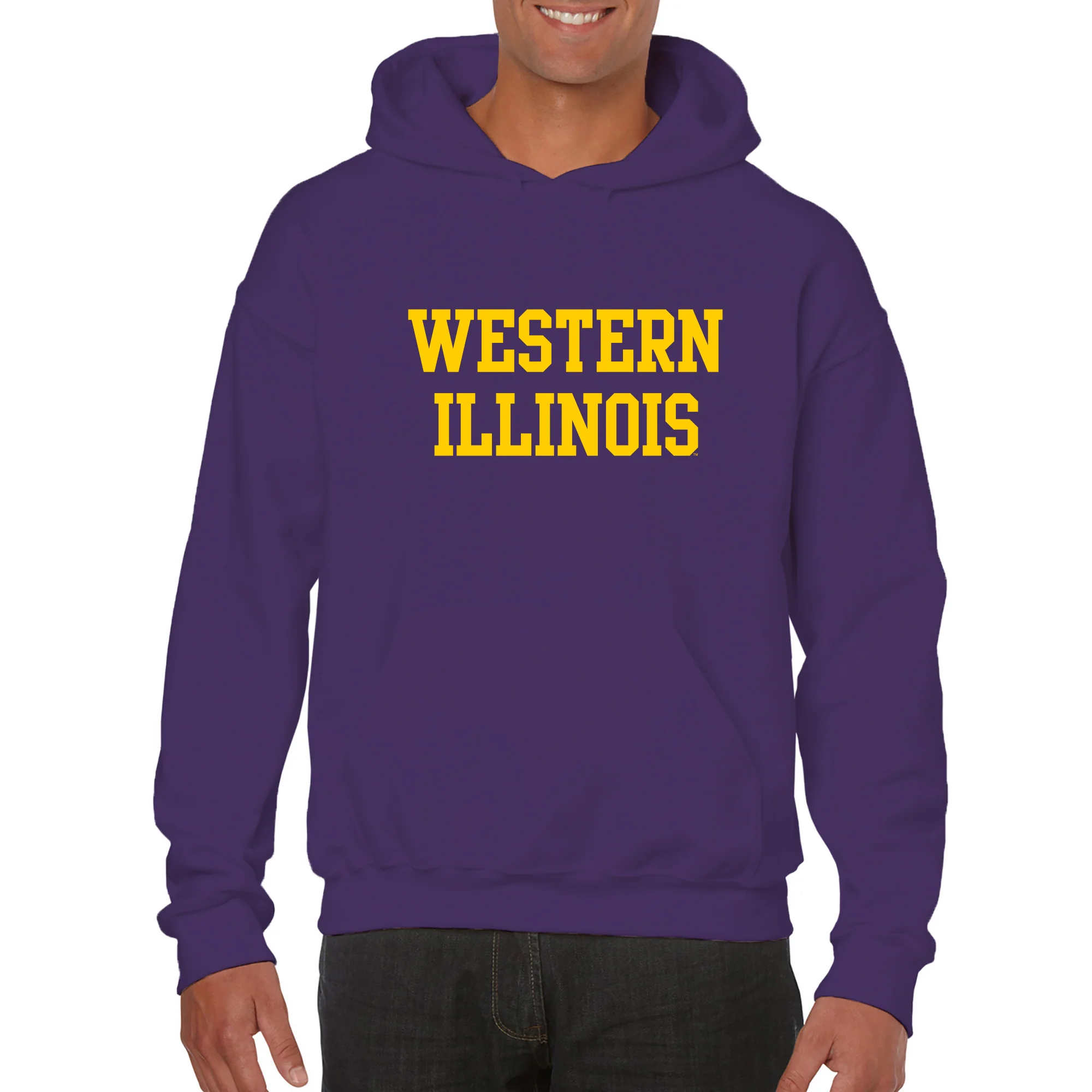 Western Illinois University Leathernecks Basic Block Hoodie - Purple - Image 3