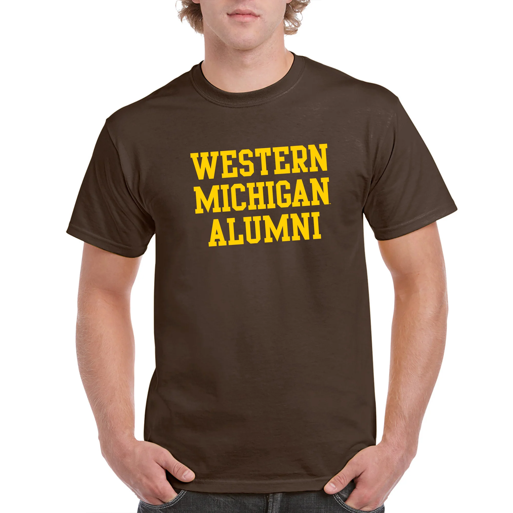 Western Michigan Alumni Block T Shirt - Dark Chocolate - Image 3