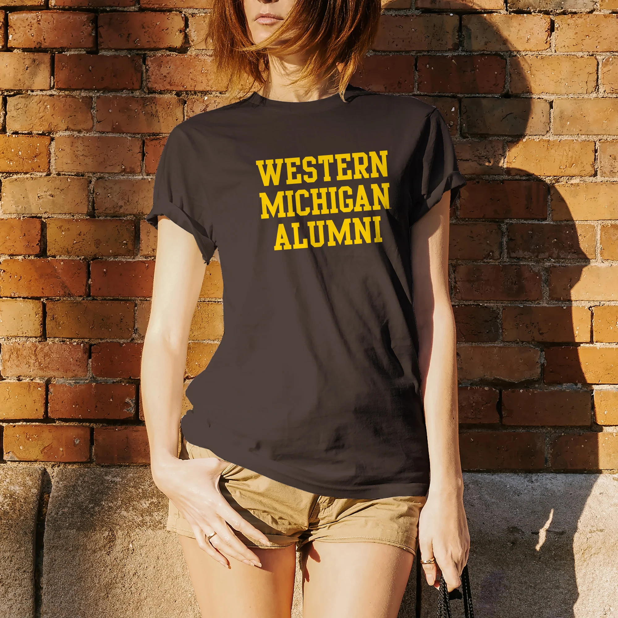 Western Michigan Alumni Block T Shirt - Dark Chocolate - Image 4